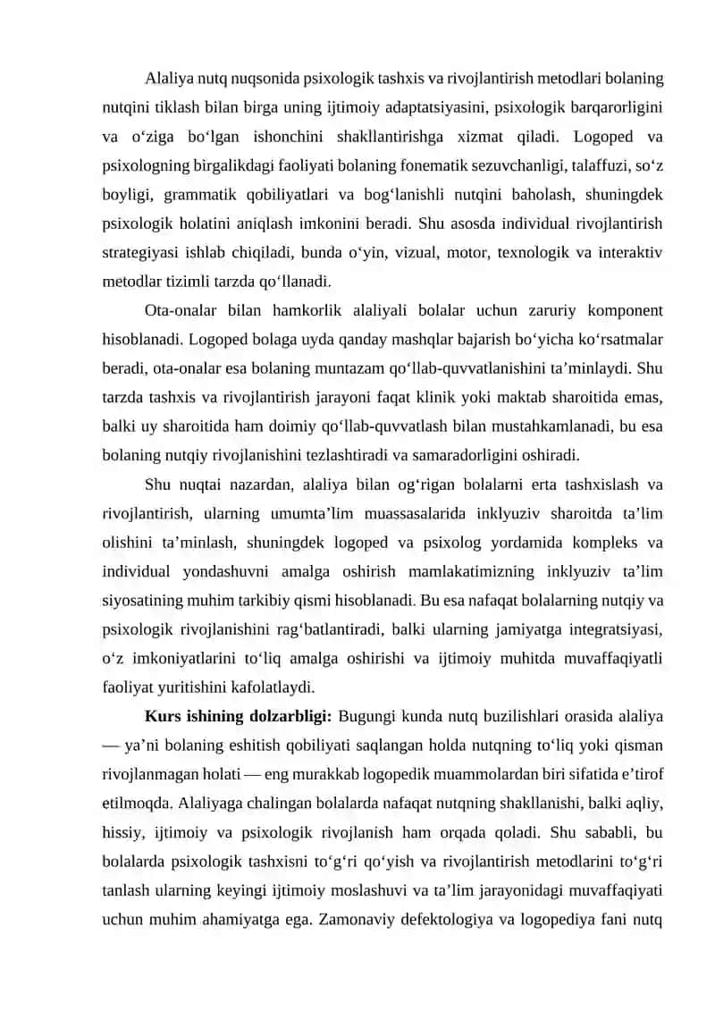 ALALIYA NUTQ NUQSONIDA PSIXOLOGIK TASHXIS VA RIVOJLANTIRISH METODLARI 4