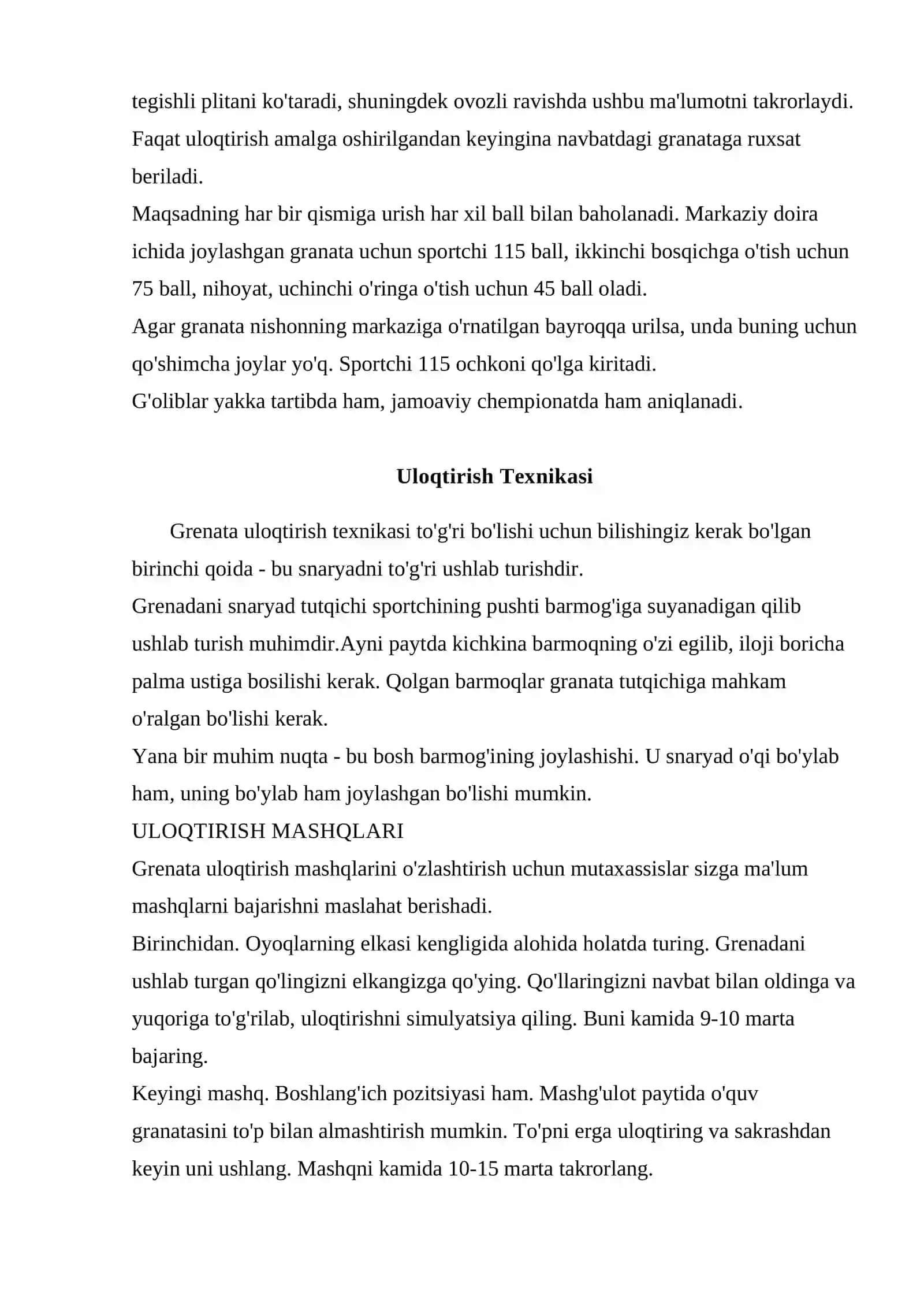 Granata uloqtirish texnikasi 4