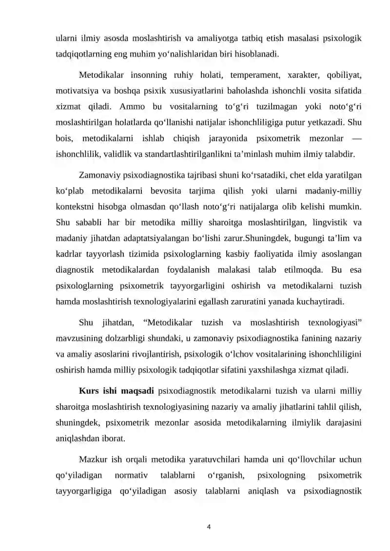 Testlarni moslashtirish 4