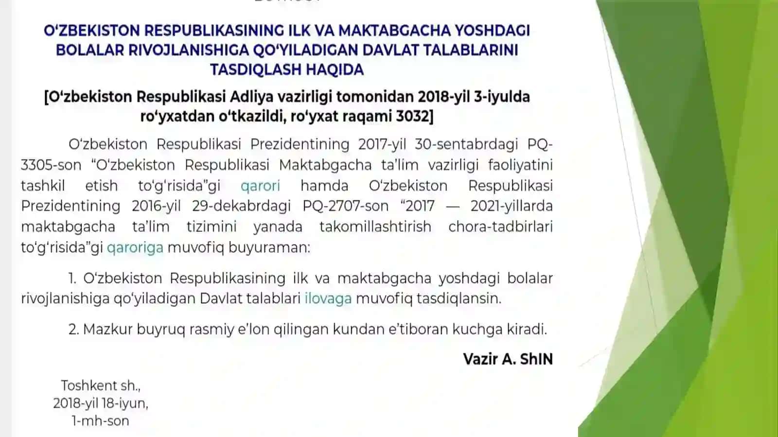 Talbatlar va Vazirlar Qarori To‘plamlari 4