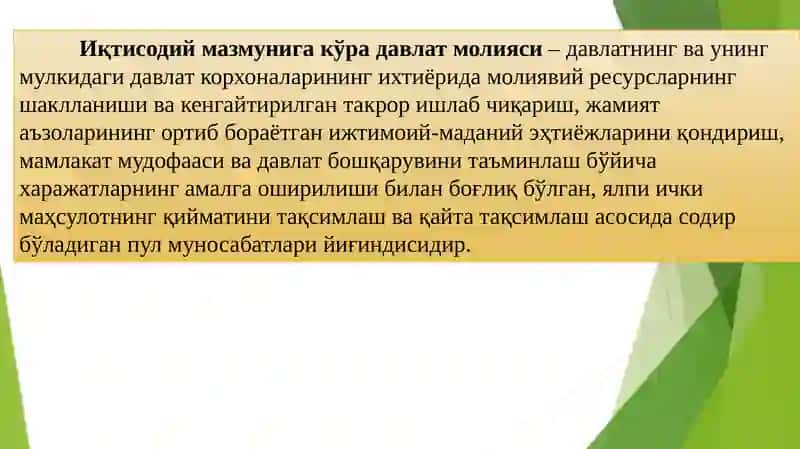 ДАВЛАТ МОЛИЯСИНИНГ МОҲИЯТИ ВА АҲАМИЯТИ 4