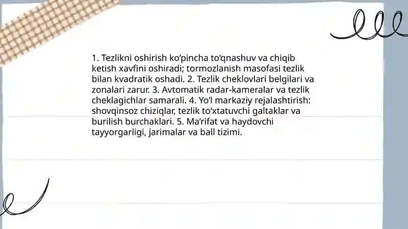 Avtomobil transporti avariyalariga olib keluvchi sabablar va muhofaza tadbirlari 4