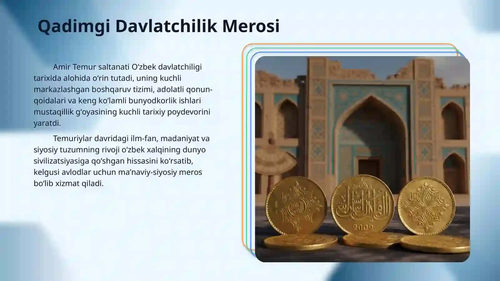 Mavzu: Oʻzbekistonda mustaqillik gʻoyalarining tarixiy asoslari 4