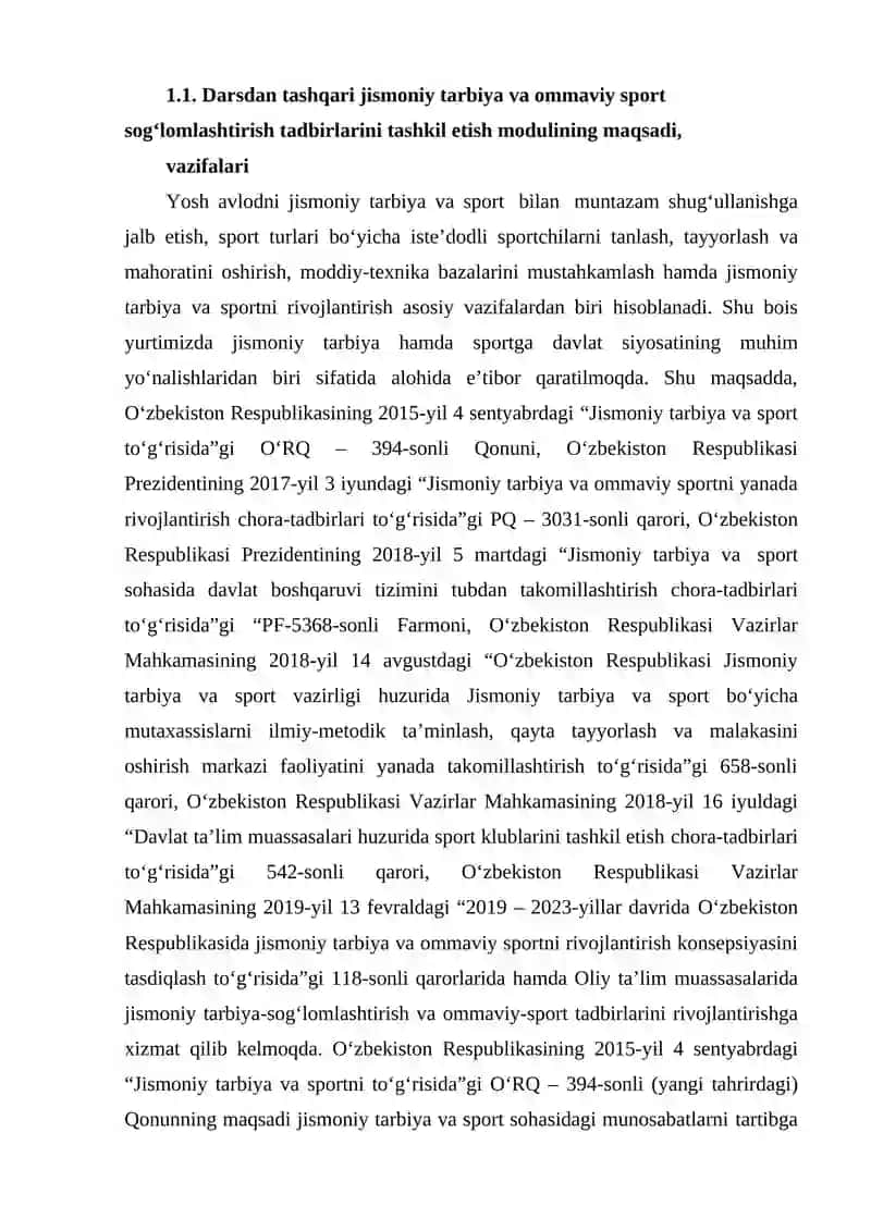 Ommaviy sport va jismoniy tarbiya nazorat ishlari 4