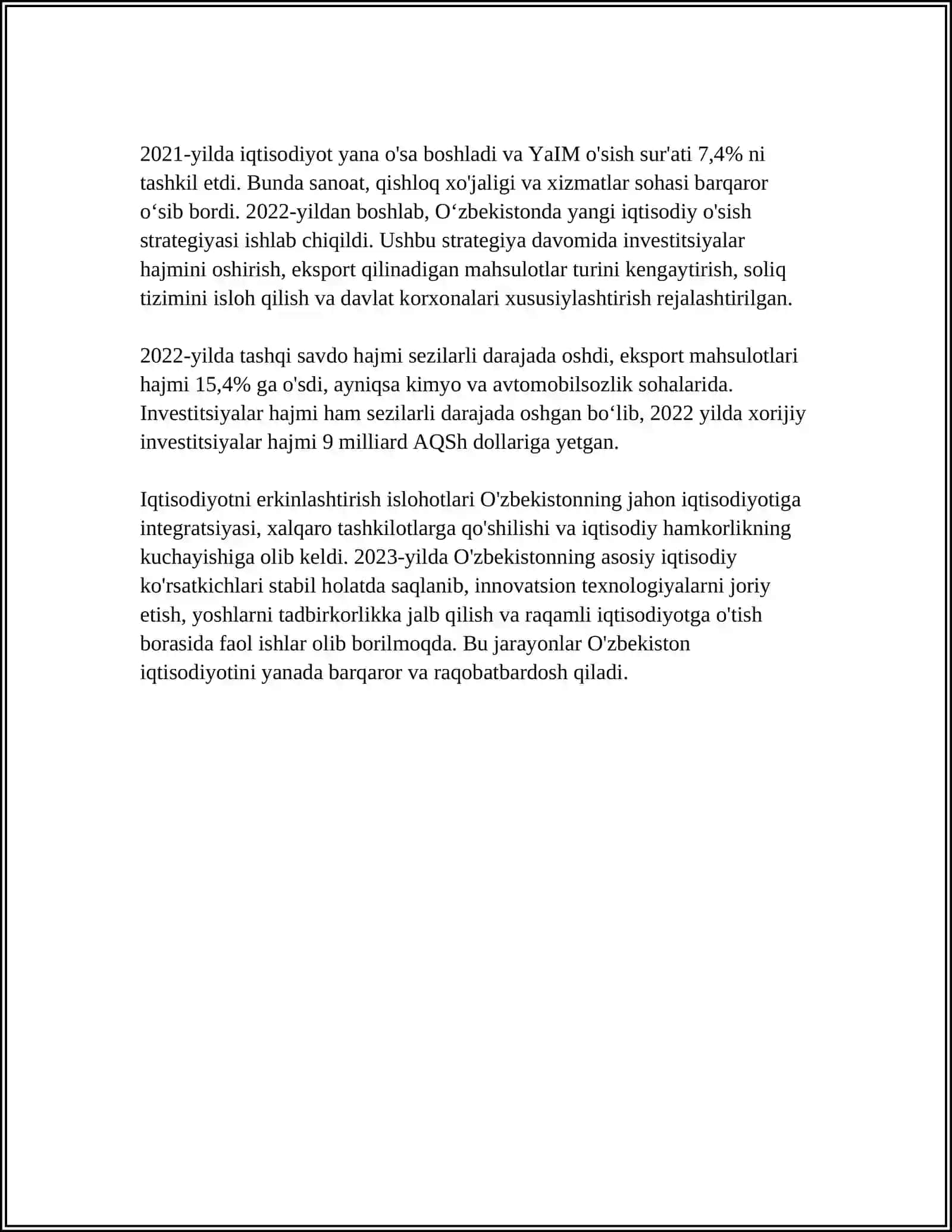 MUSTAQILLIK YILLARDA DAVLAT BOSHQARUVI TIZIMIDA AMALGA OSHRILGAN ISLOHATLAR 4