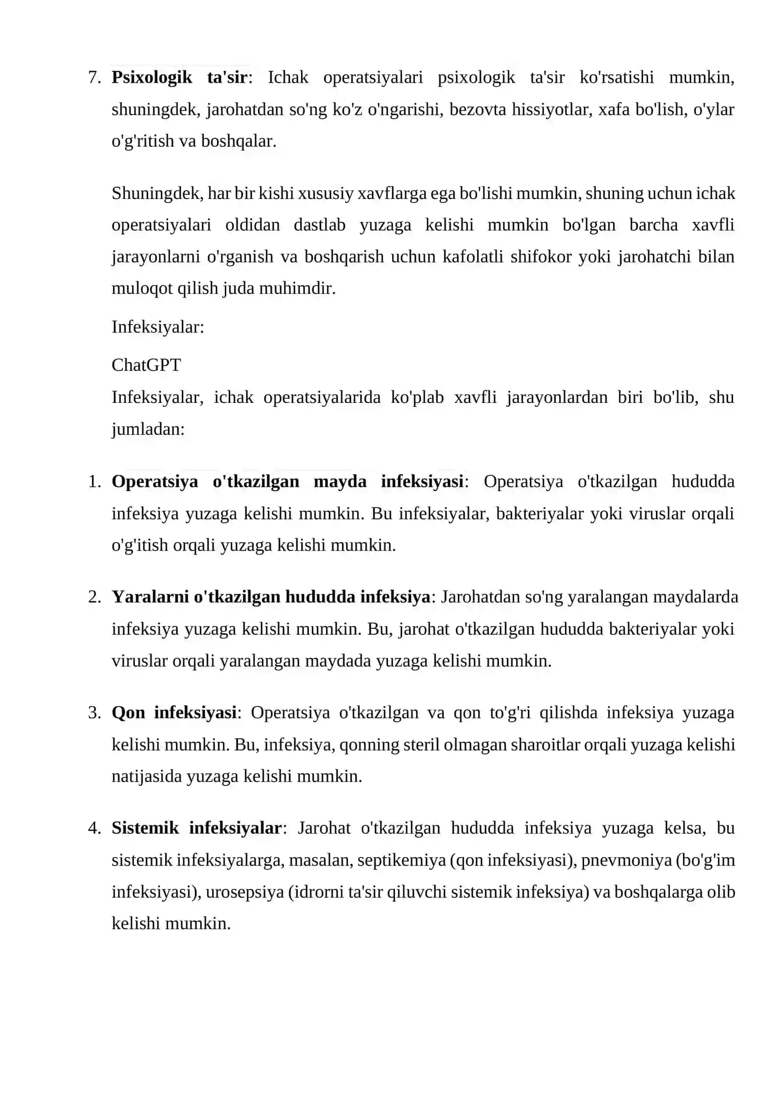 Ichak operatsiyalari uchun asboblar to'plami 4