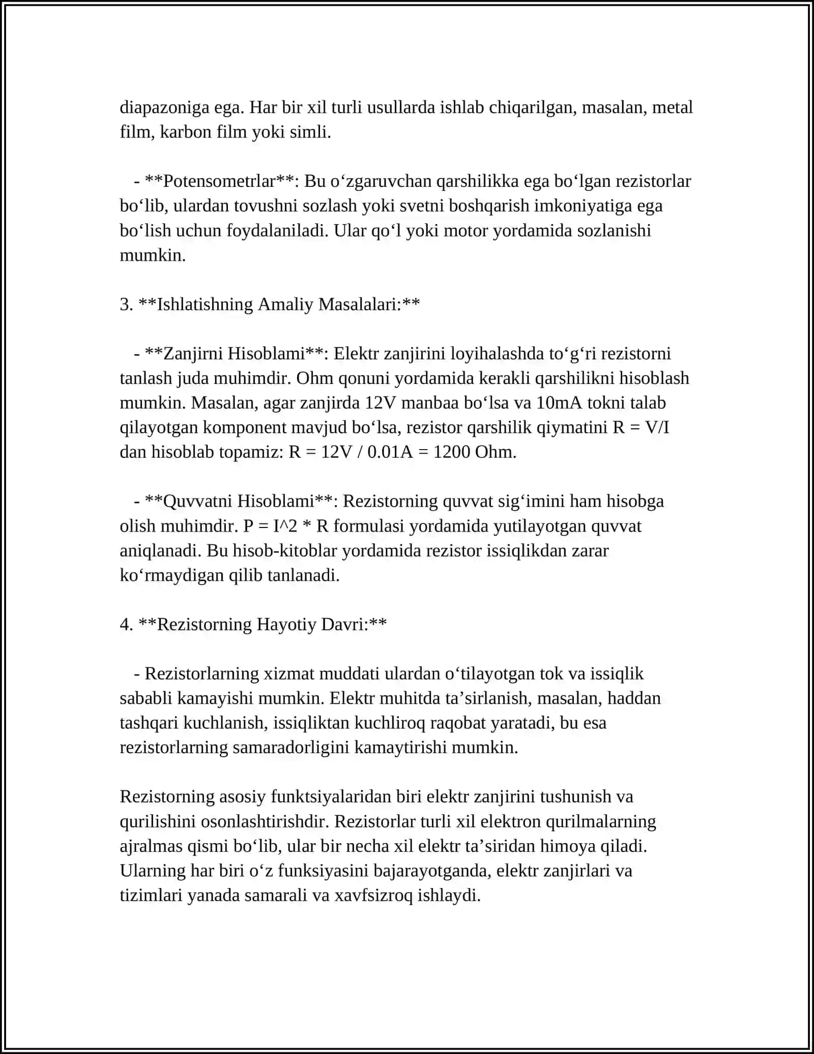 REZISTOR, INDUKTIV G‘ALTAK VA KONDENSATOR ELEMENTLARI KETMA-KET, PARALLEL VA ARALASH ULANGAN BIR FAZALI SINUSOIDAL O‘ZGARUVCHAN TOK ELEKTR ZANJIRLARINI TEKSHIRISH 4