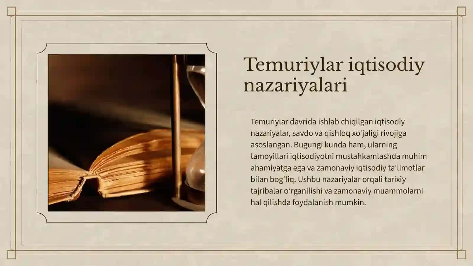 Temuriylar davridagi iqtisodiy ta’limotlarning bugungi kundagi ahamiyati 4
