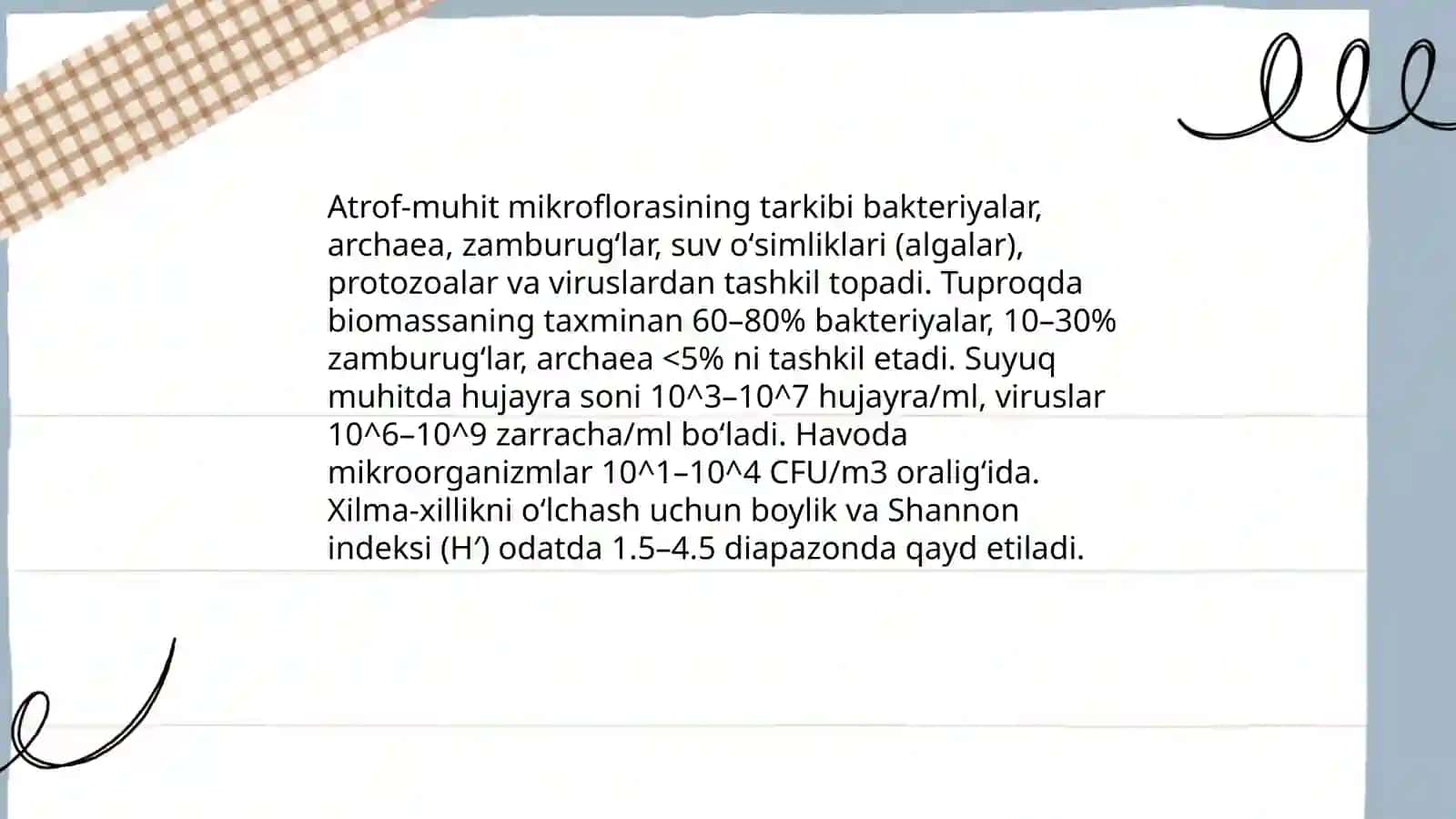 Mikroorganizmlar ekologiyasi va atrof muhit mikroflorasi 4