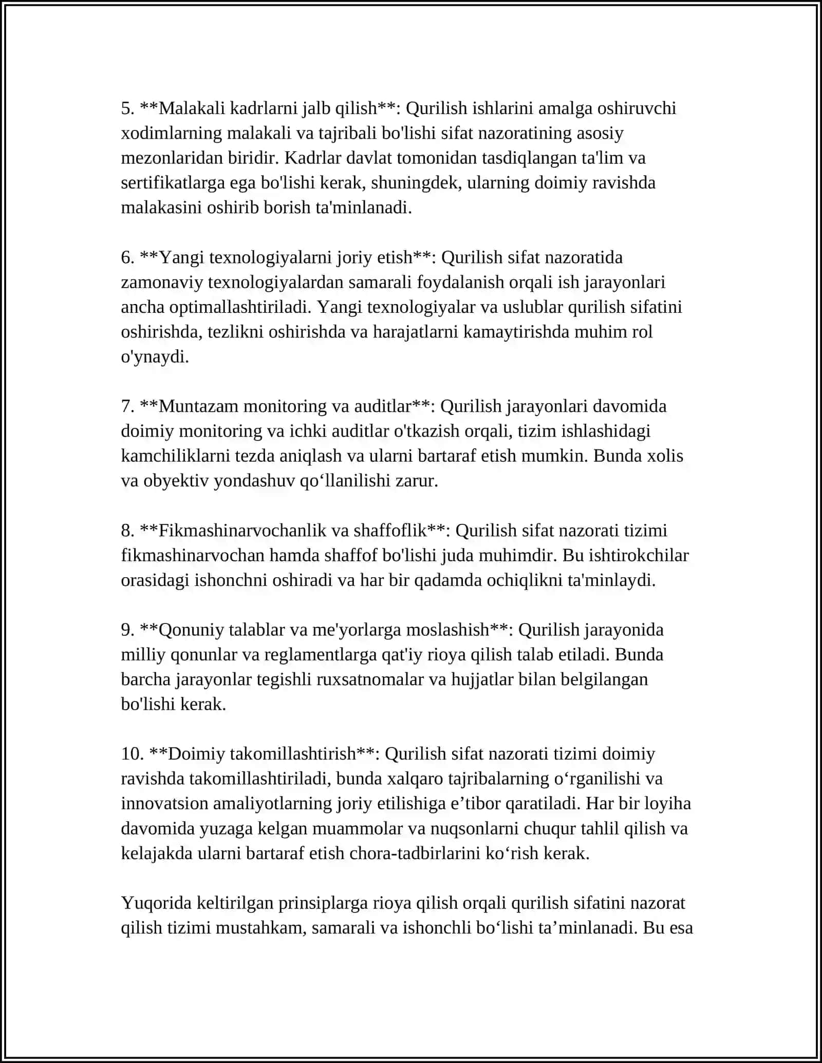 QURILISH SIFATI NAZORATI VA TASHKILIY YECHIMLAR ISHONCHLILIGI 4