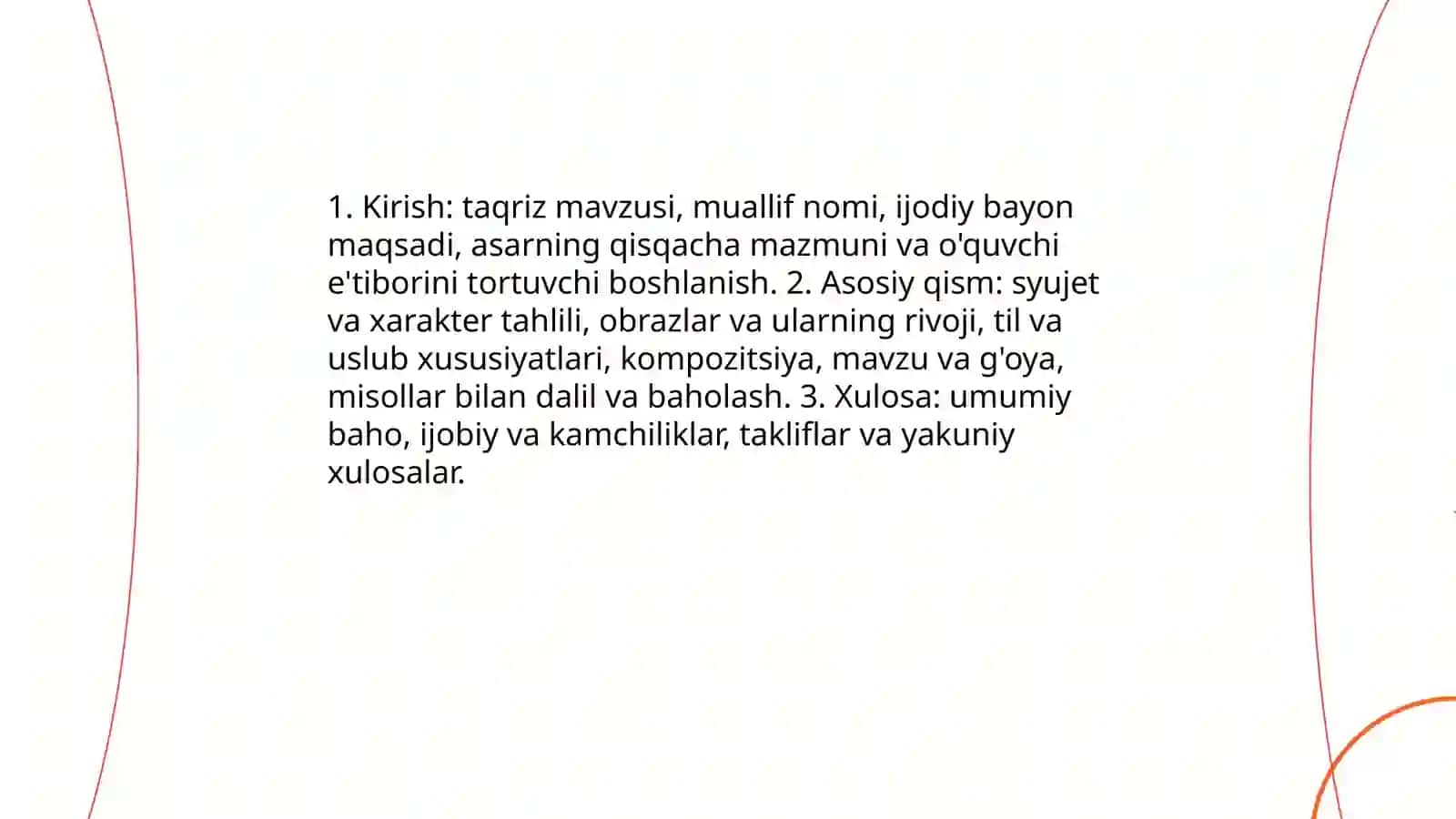 Ijodiy bayonga taqriz yozish 4