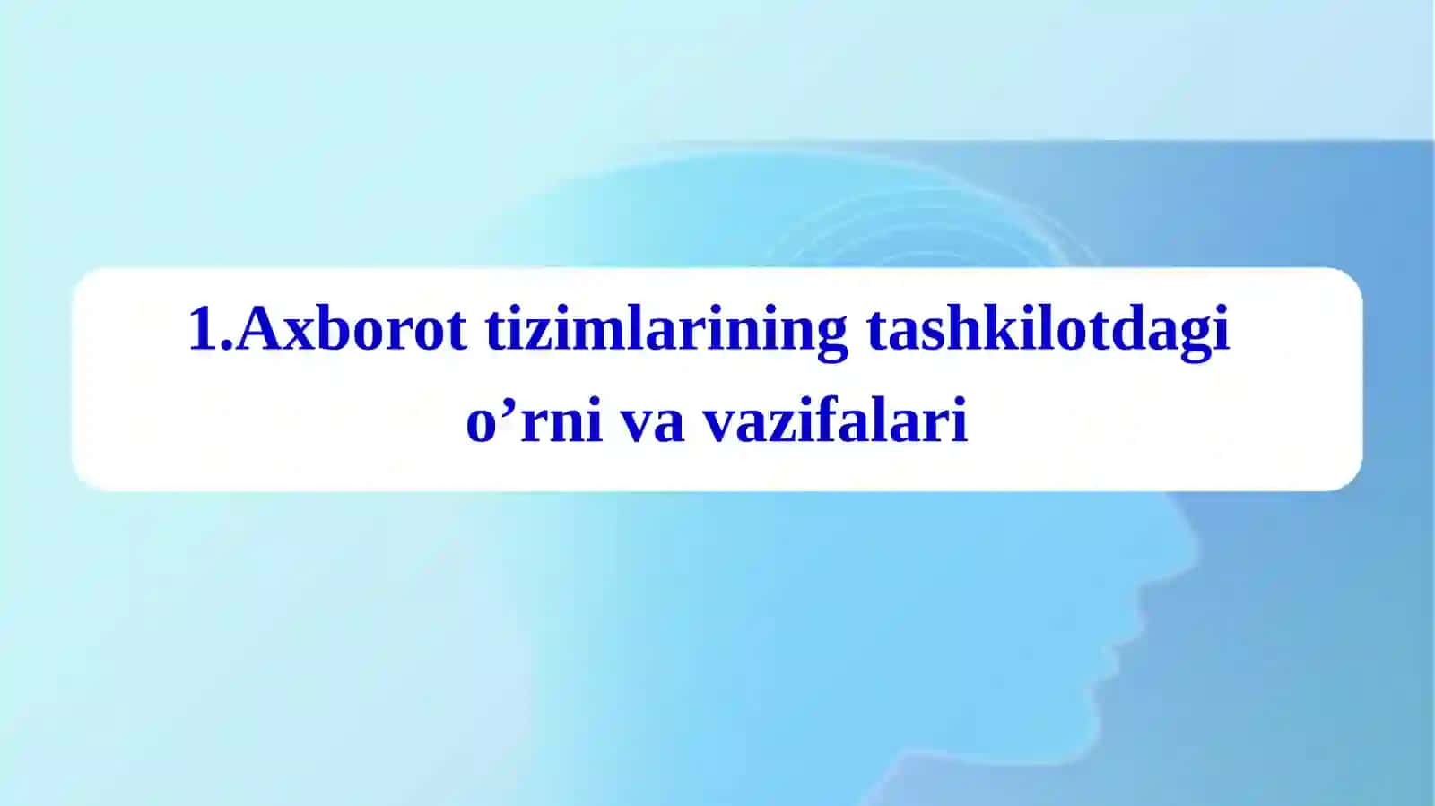 Axborot tizimlarining tushunchasi va ulardan iqtisodiyotning sohalarida foydalanish imkoniyatlari 4