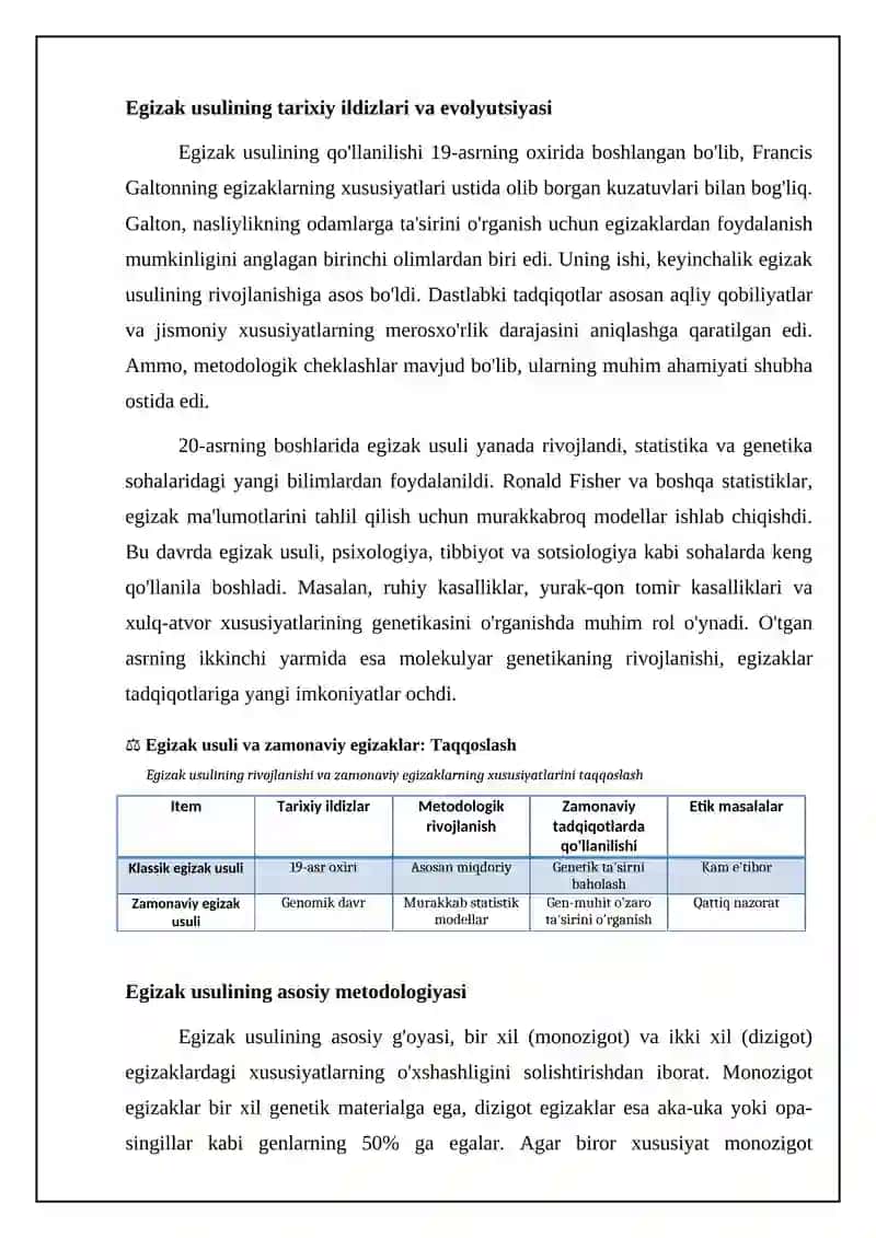 Egizaklar usuli: Tarixi, metodologiyasi va turlari 4