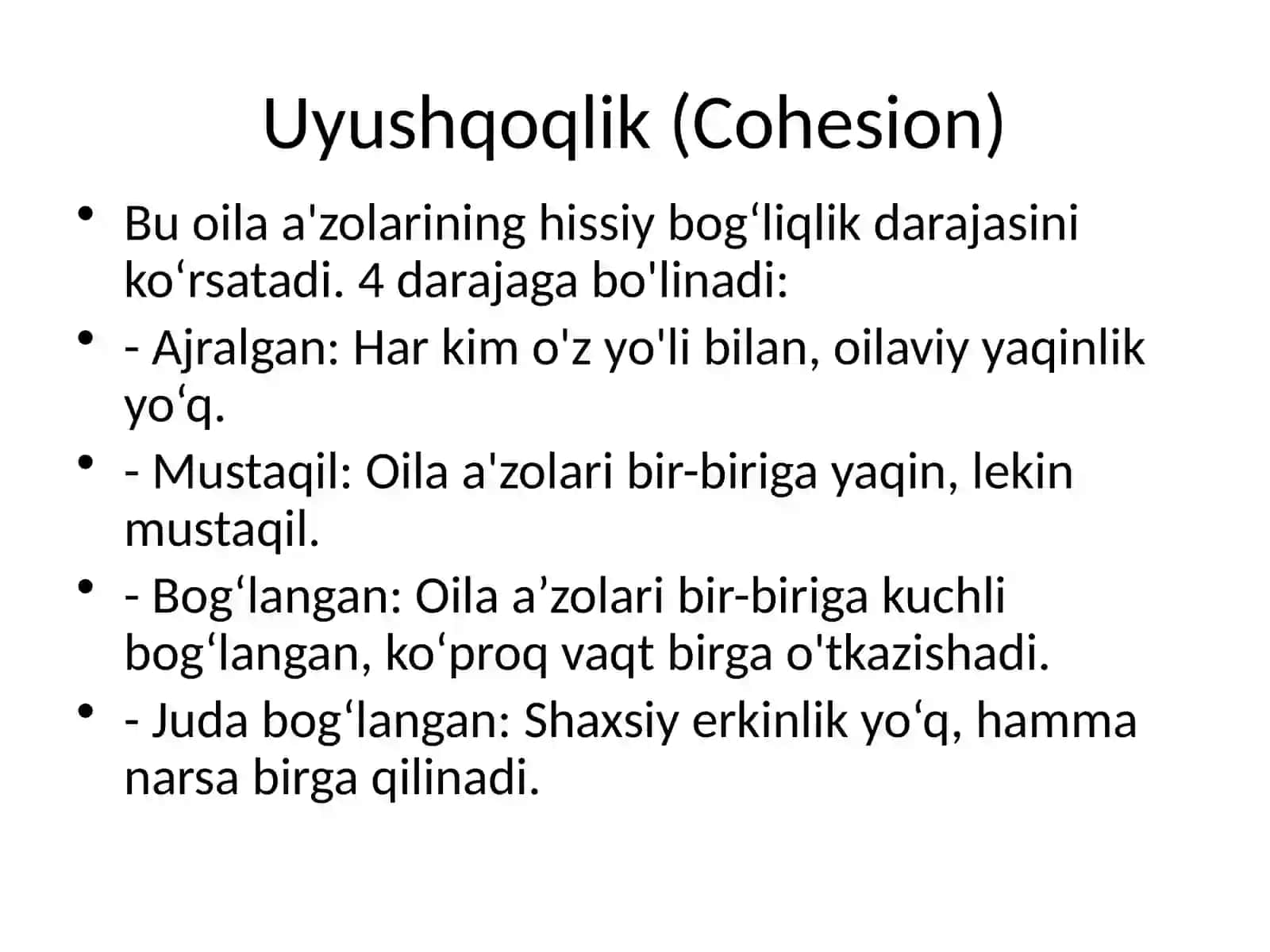 D. Olsonning Oilaviy Modeli 4