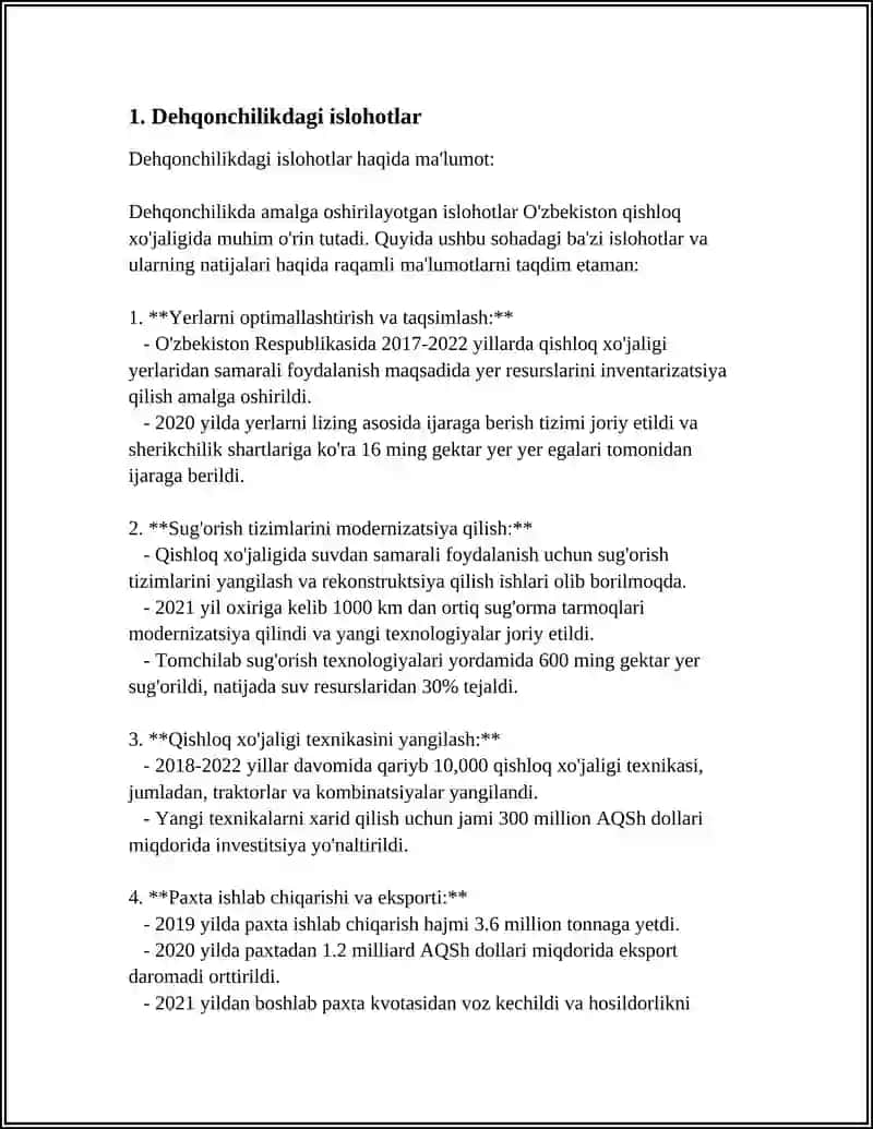 Dehqonchilikdagi islohotlar 4