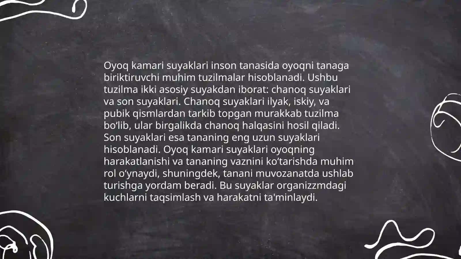 Oyoq kamari skeletining tuzilishi va suyaklarning vazifasi 4