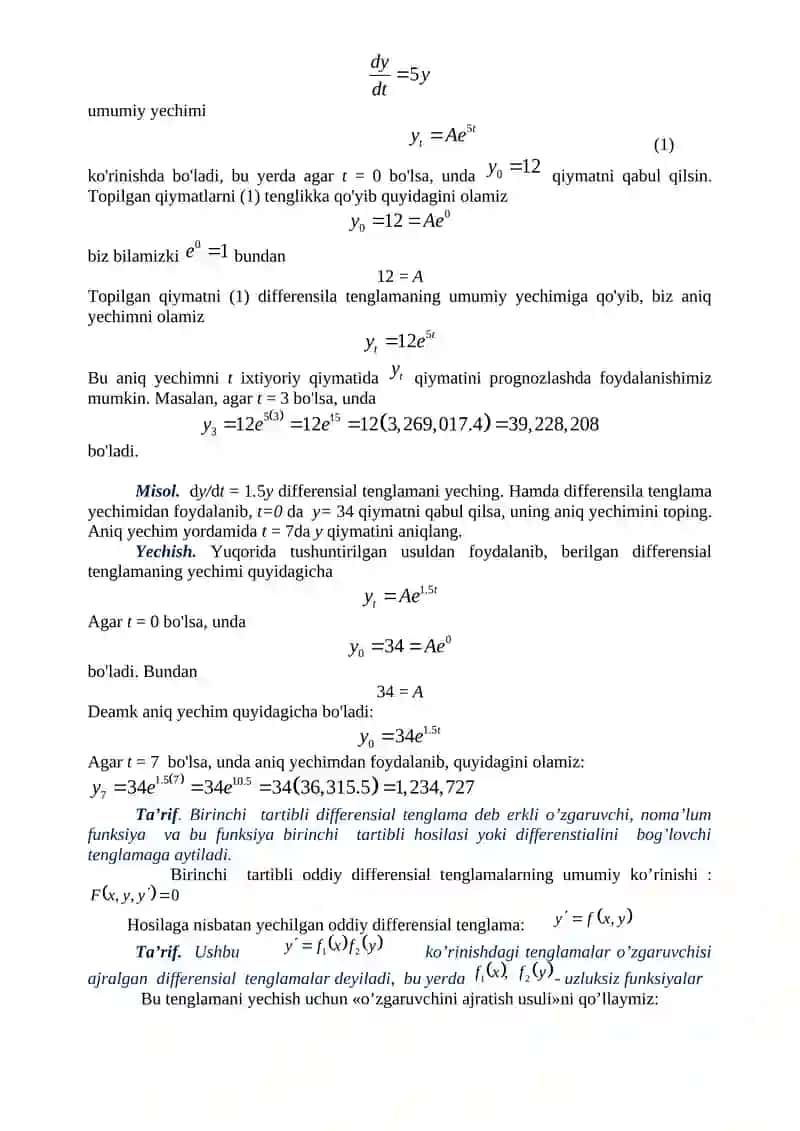 DIFFЕRЕNSIАL TЕNGLАMАLAR NAZARIYASI 4