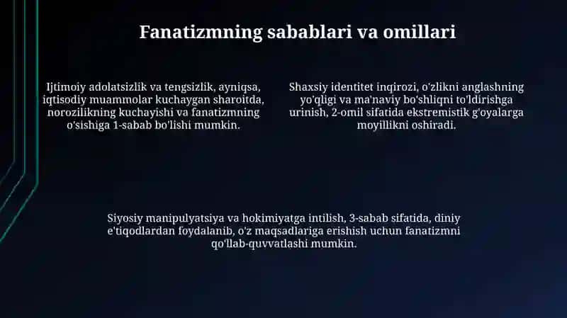 Fanatizmning ta'rifi, turlari va kelib chiqishi 4