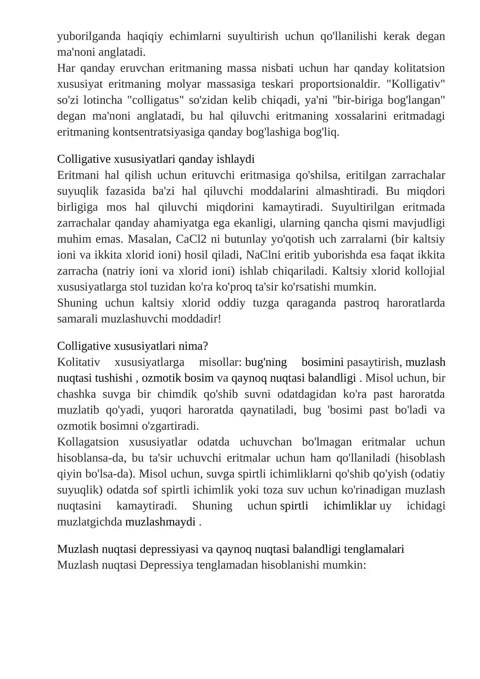 Eritmalarning kolligativ xossalari. Titrimetrik tahlil 4