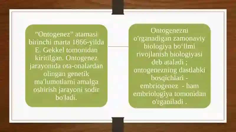 Ontogenez. Embrional taraqqiyotning xususiyatlari. Postnatal ontogenezning asosiy davrlari 4