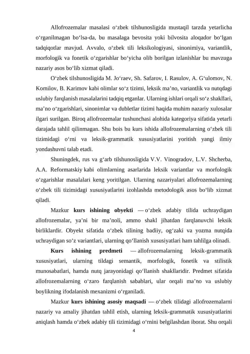 Allofrozemalar va ularning leksik-grammatik xususiyatlari 4
