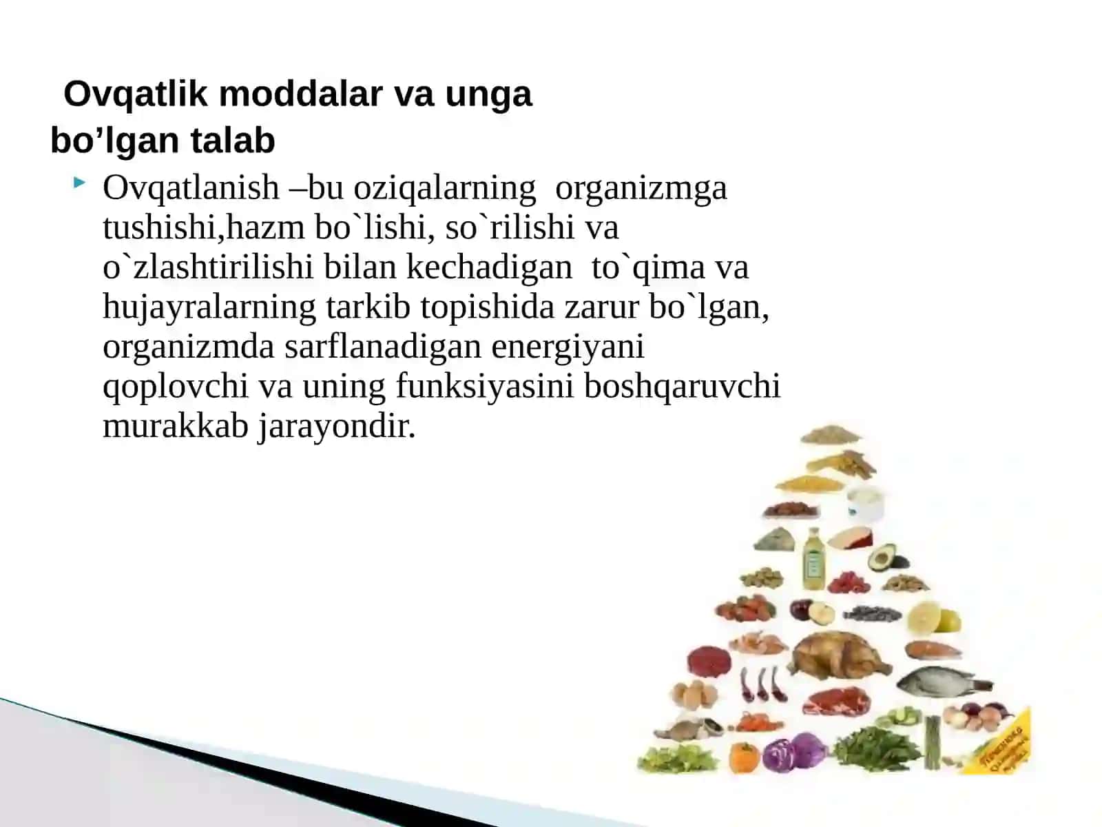 Ovqatlanishning o‘sish, rivojlanish va salomatlikka ta’siri. To‘g‘ri va sifatli ovqatlanish 4