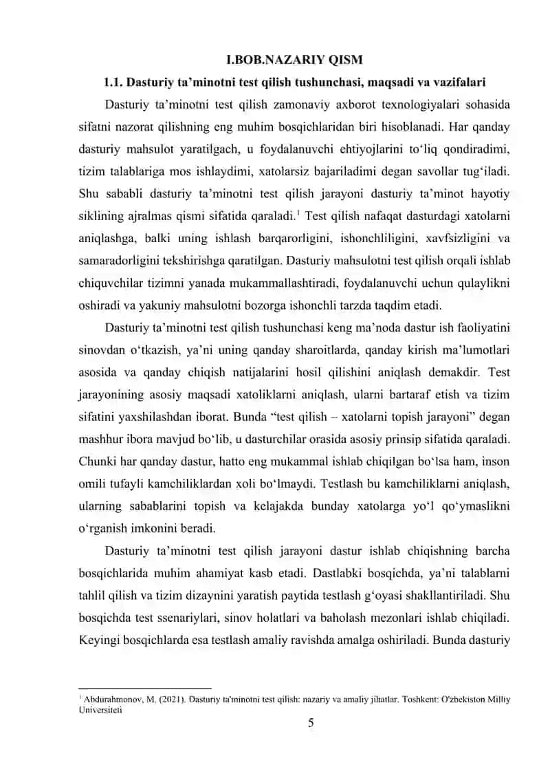 DASTURIY TA’MINOTNI TEST QILISH USULLARI 4