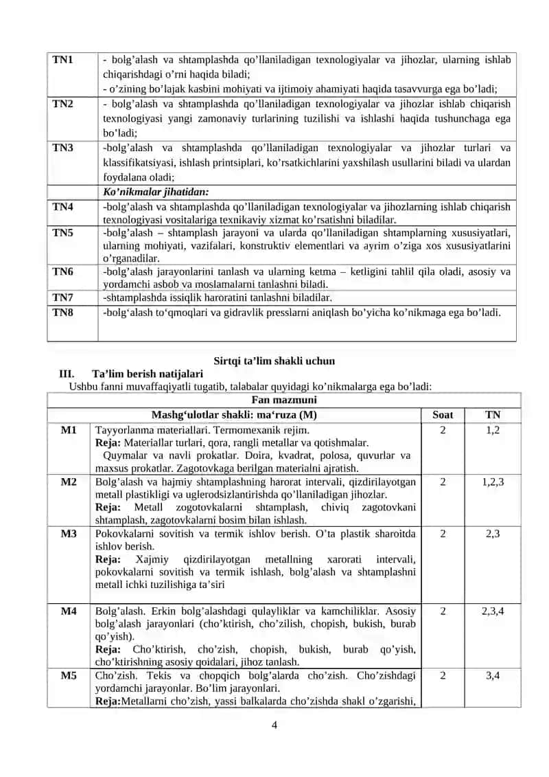 Mashinasozlik texnologiyasi, mashinasozlik ishlab chiqarishini jihozlash va avtomatlashtirish 4