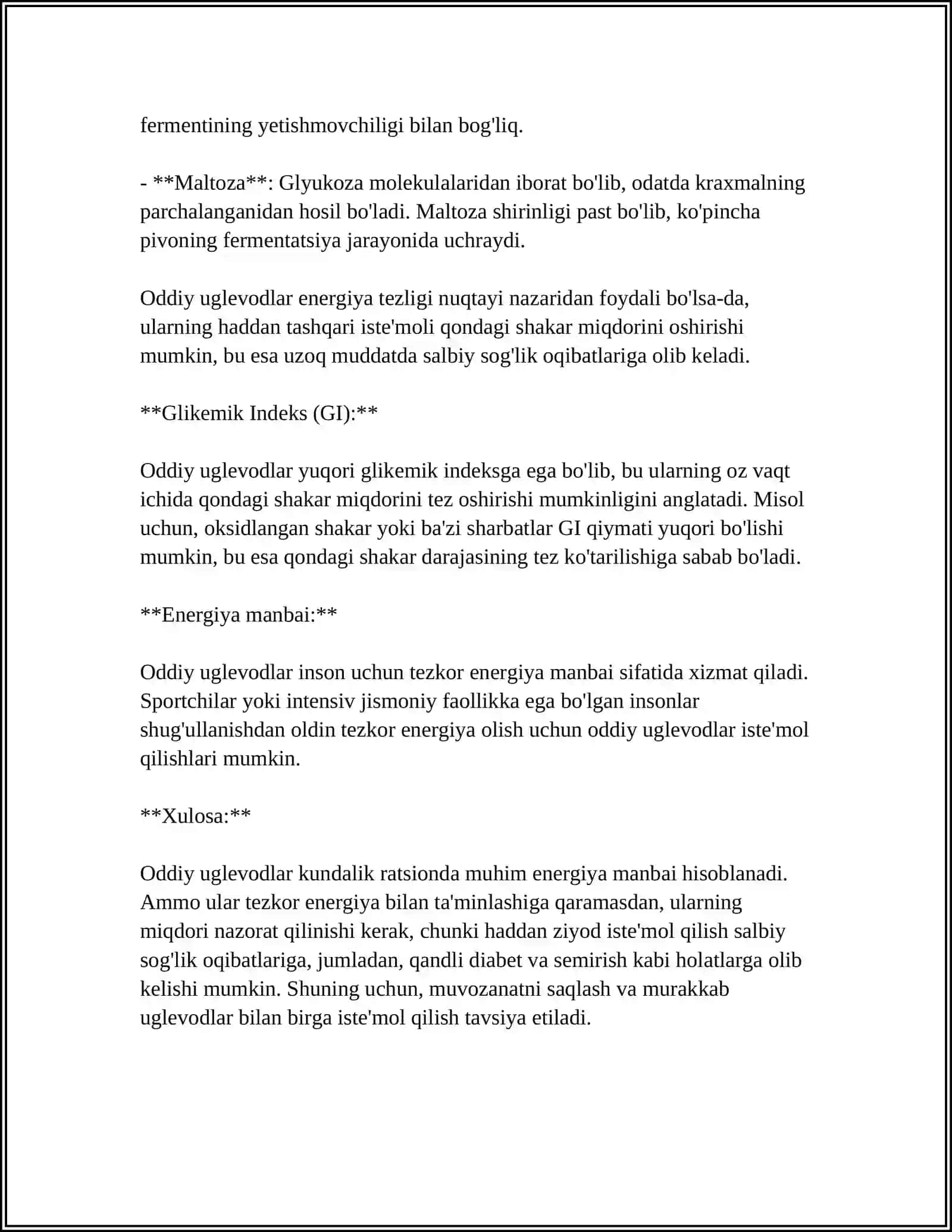 ODDIY VA MURAKKAB UGLEVODLAR 4