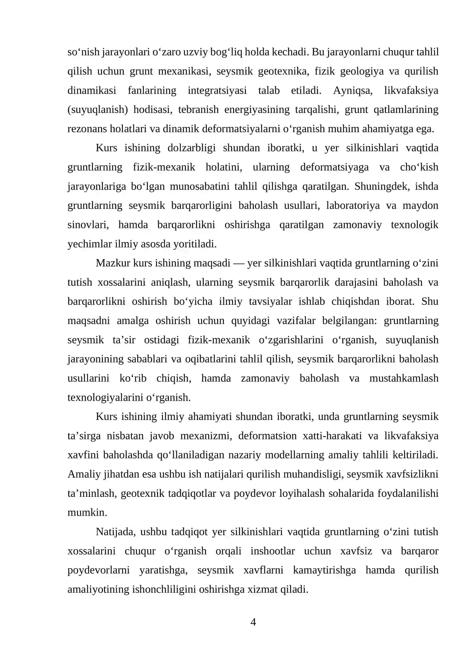 Yer silkinishlari va ularning gruntlarga ta’siri nazariy asoslari 4
