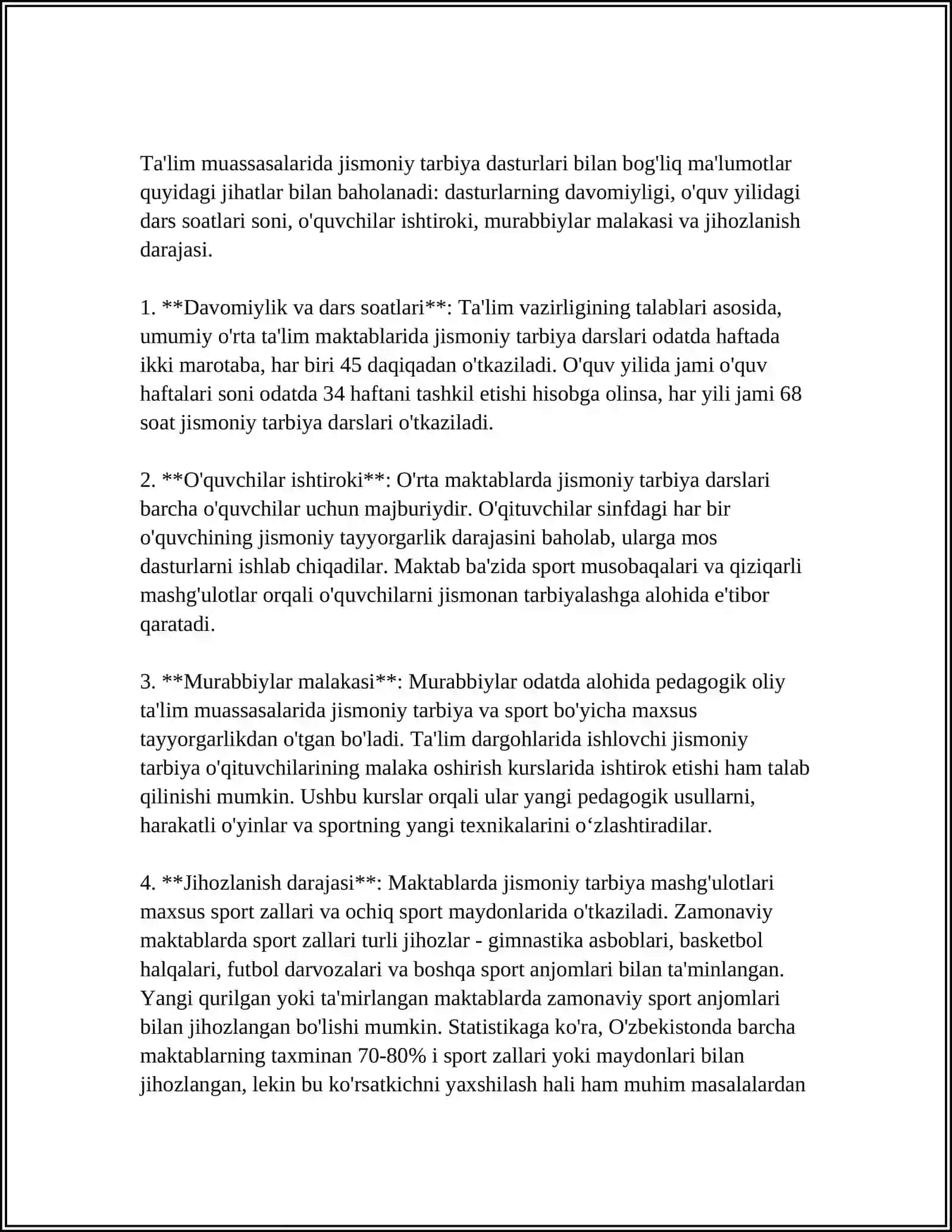 MAKTABGACHA TA'LIM TASHKILOTLARIDA JISMONIY TARBIYA BERISH USULLARI. MAKTABGACHA YOSHDAGI BOLALAR JISMONIY TARBIYASINING VAZIFALARI 4