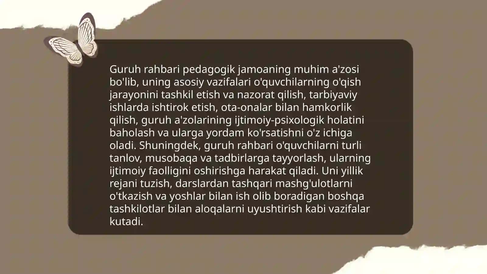 Guruh rahbarining pedagogik jamoada tutgan oʻrni 4