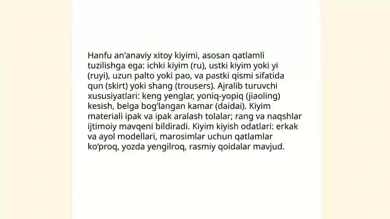 Xitoy kostyumi kirish va tarixiy davrlar bo'yicha umumiy nazar 4