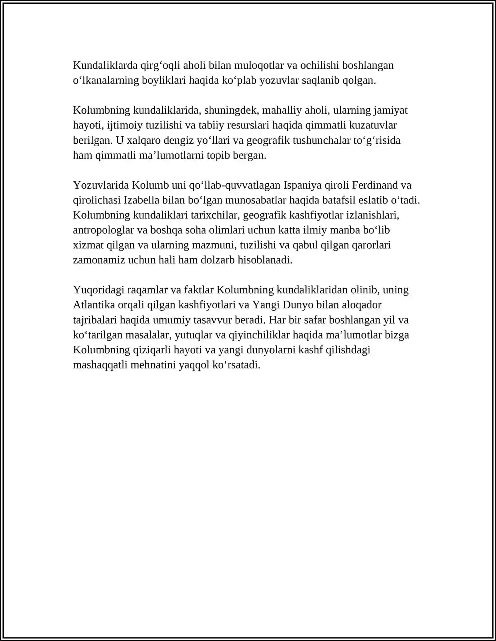 Xristofor Kolumbtin Kundaliklari 4