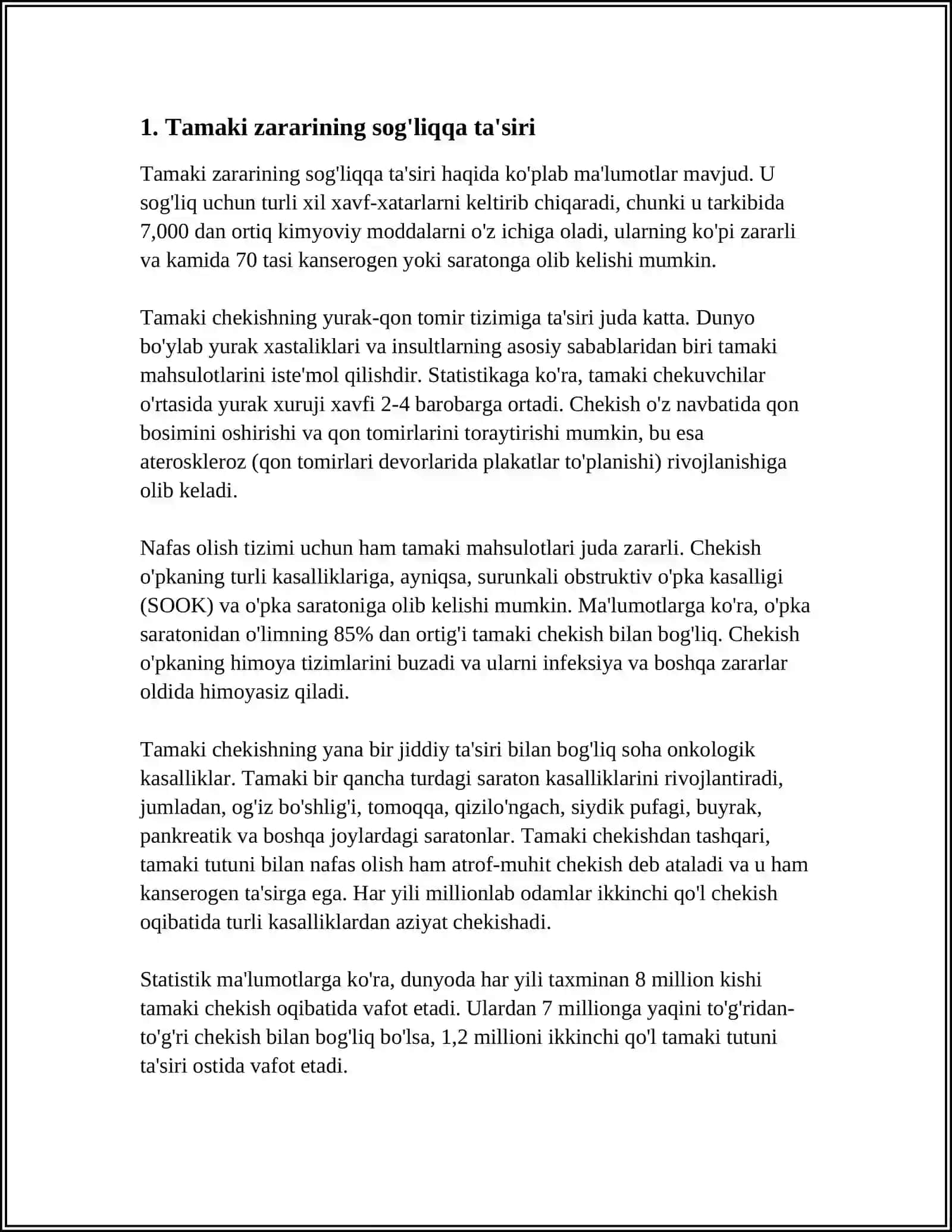 G'AZZOLIYNING TOBACCO ASARINI TAXLIL ETISH VA TALABALARNIG O'Z FAOLIYATIDA MAVJUD OFATLARNI ANIQLASH VA UZIGA BAXO BERUVCHI ESSE TAYYORLASH 4