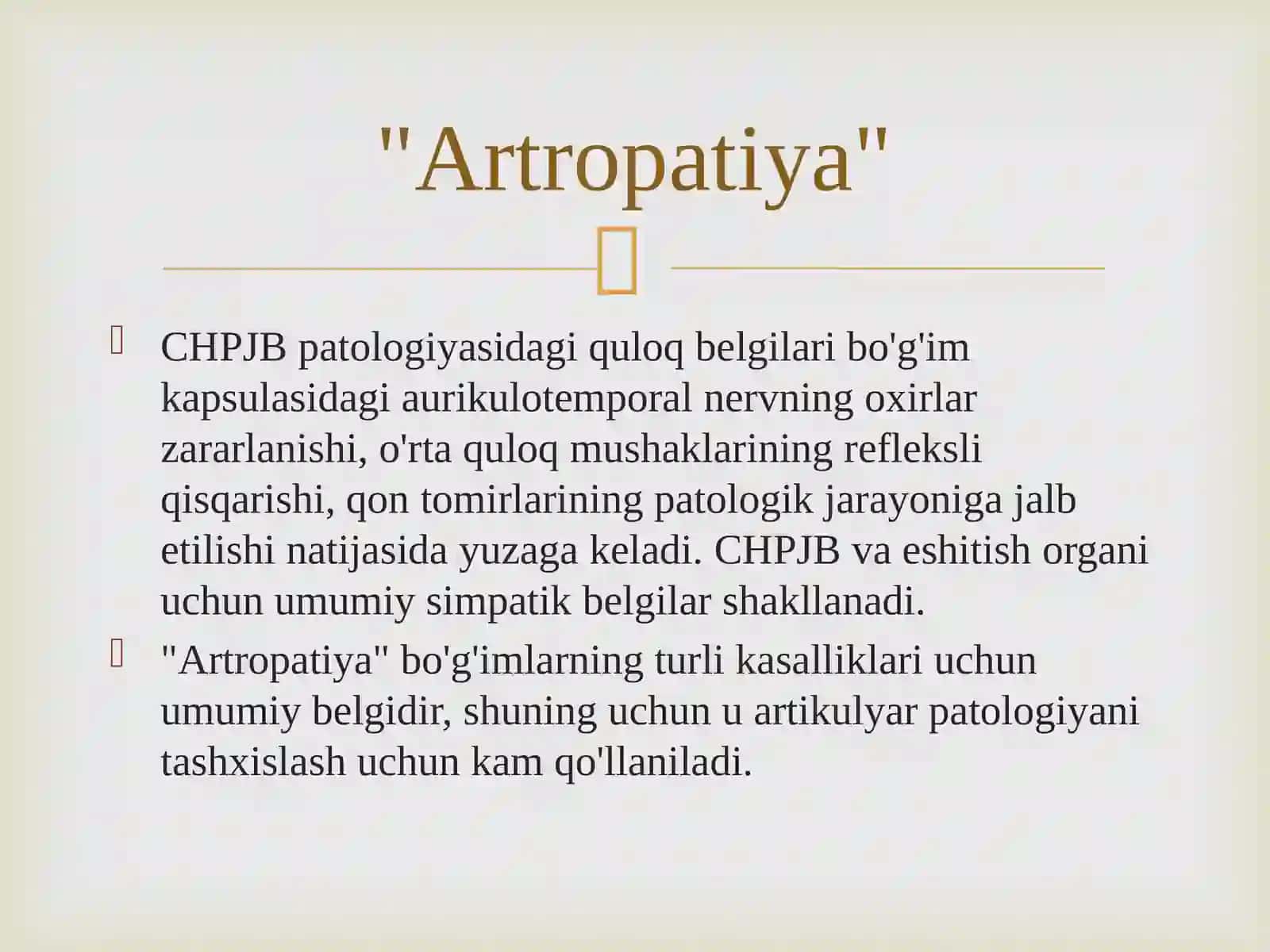 Chaynov muskullarini va CHPJB kasalliklari. 4