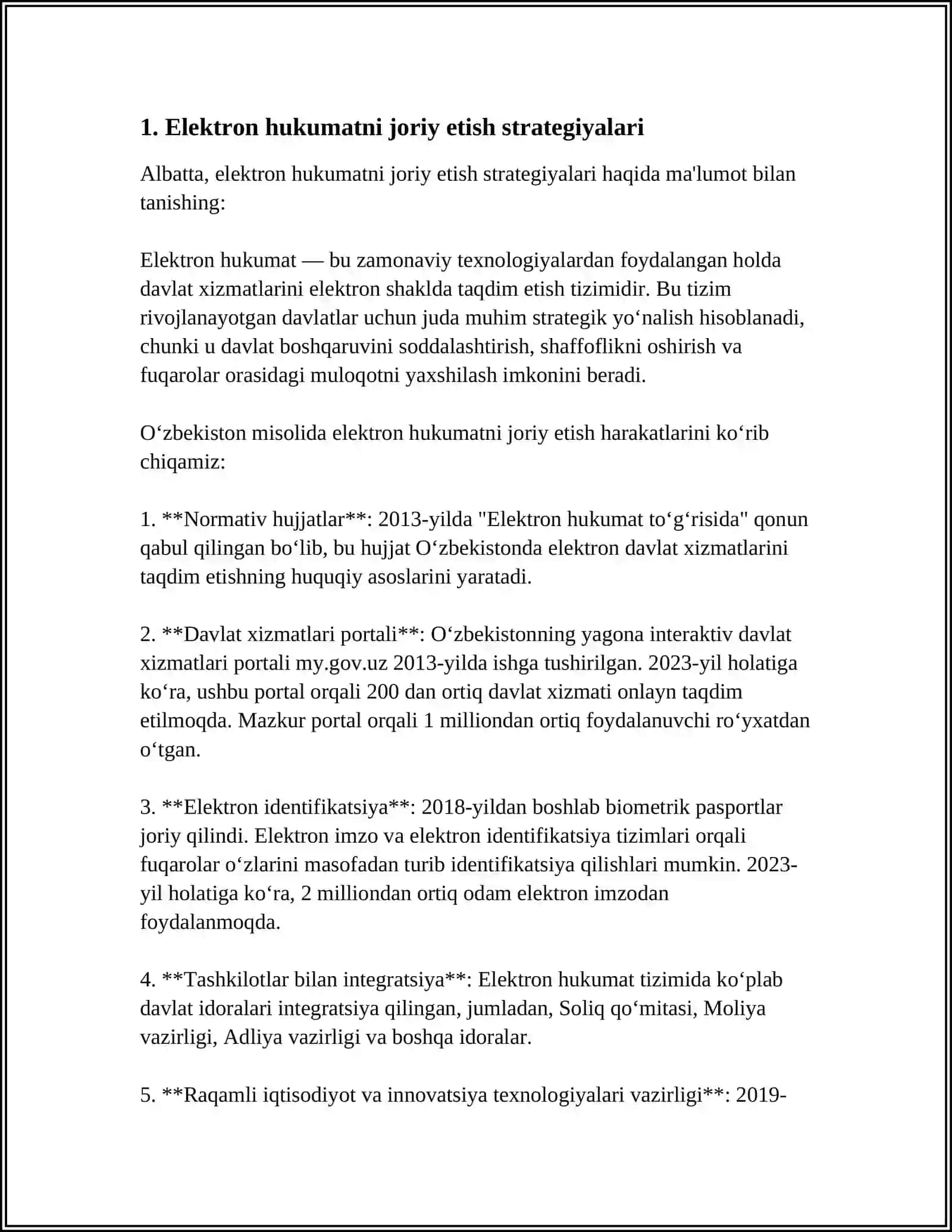 ELEKTRON HUKUMATNI JORIY ETISH BOʻYICHA JAHON TAJRIBASI 4