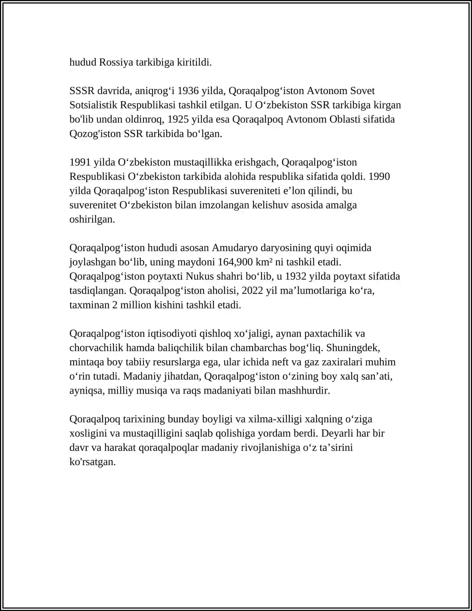 QORAQALPOG'ISTON RESPUBLIKASI 4