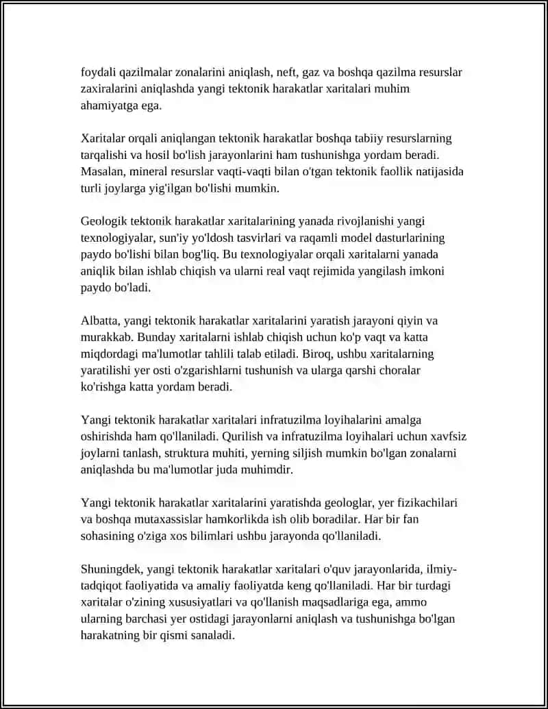 YANGI TEKTONIK HARAKATLAR XARITALARI BILAN ISHLASH 4