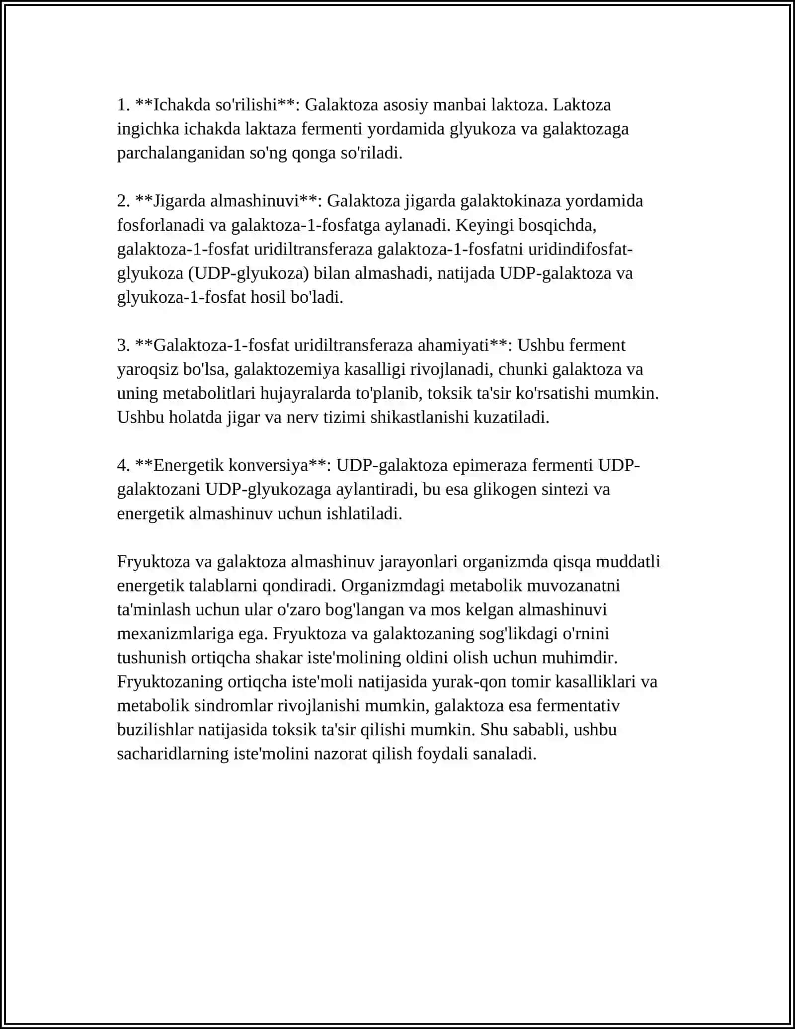 Fruktoza va galaktoza almashinuvi 4