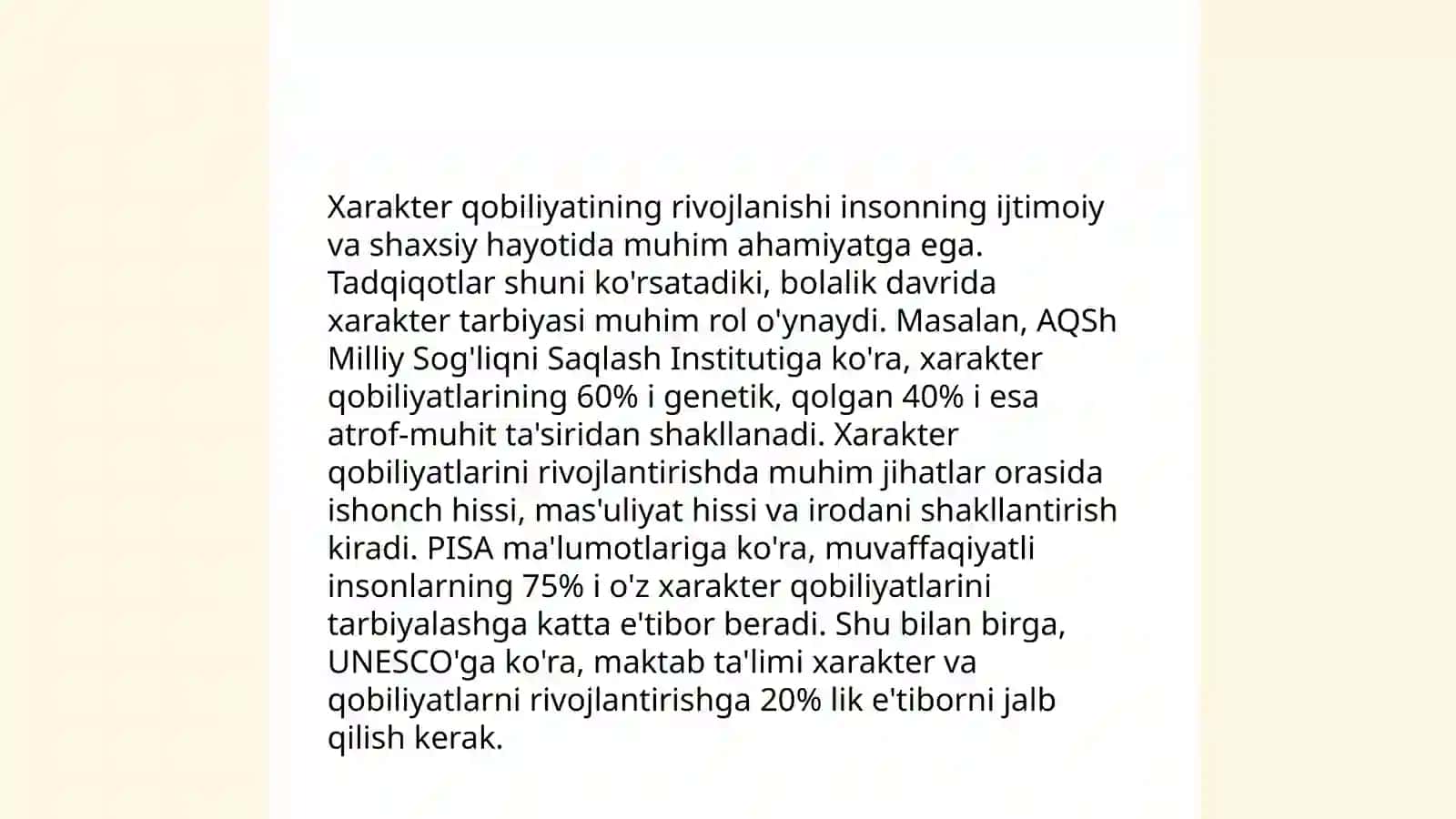 Xarakter qobilyat 4