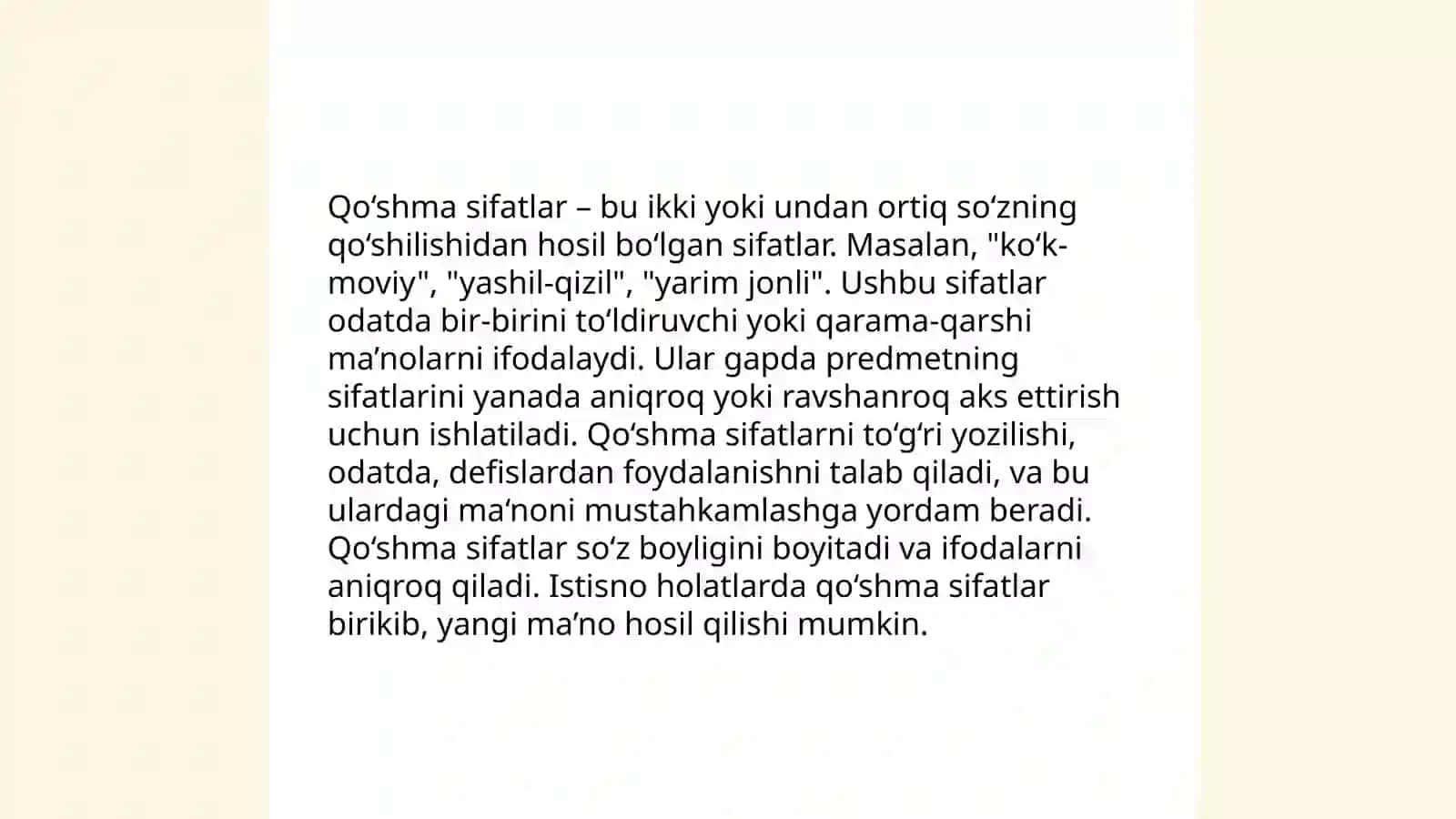 Sifatlarda daraja shakli.Sifatlarning otlashuvi va morfologik tahlili 4