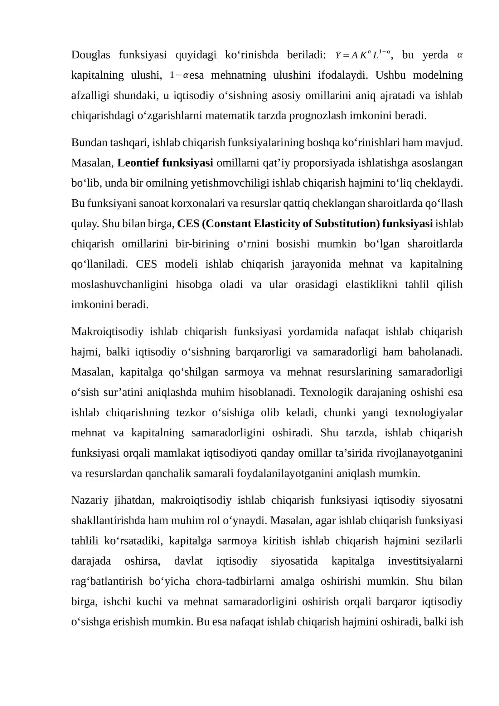 MAKROIQTISODIY ISHLAB CHIQARISH FUNKSIYALARI ASOSIDA RESPUBLIKADA BARQAROR IQTISODIY O‘SISHNI MODELLASHTIRISH 4