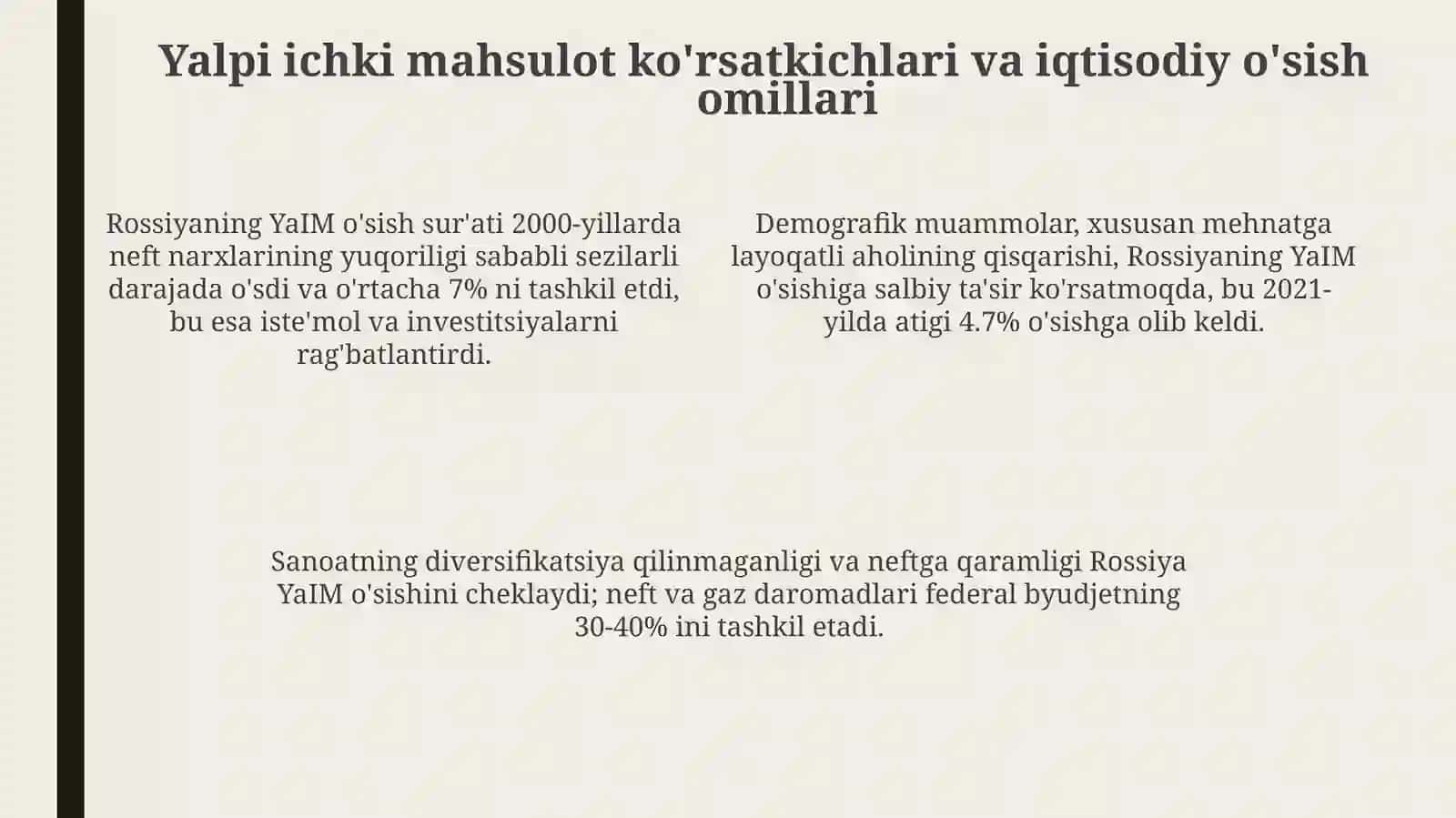 Rossiya iqtisodiyotining tarixi va hozirgi holati 4