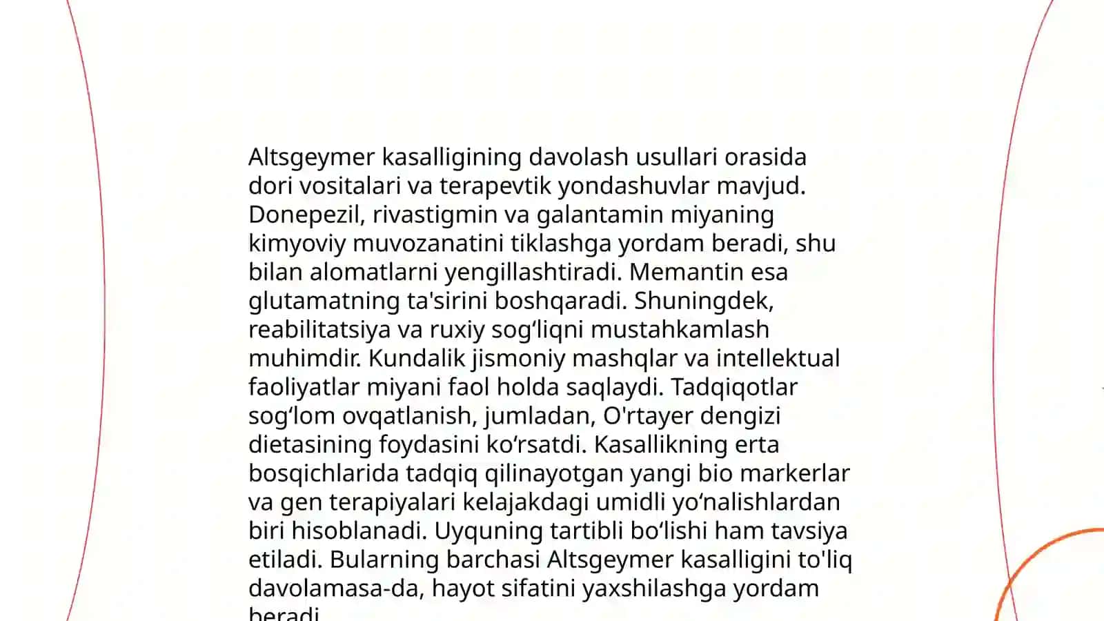 Kognitiv buzilishlar. Alsgeymer kasalligi 4