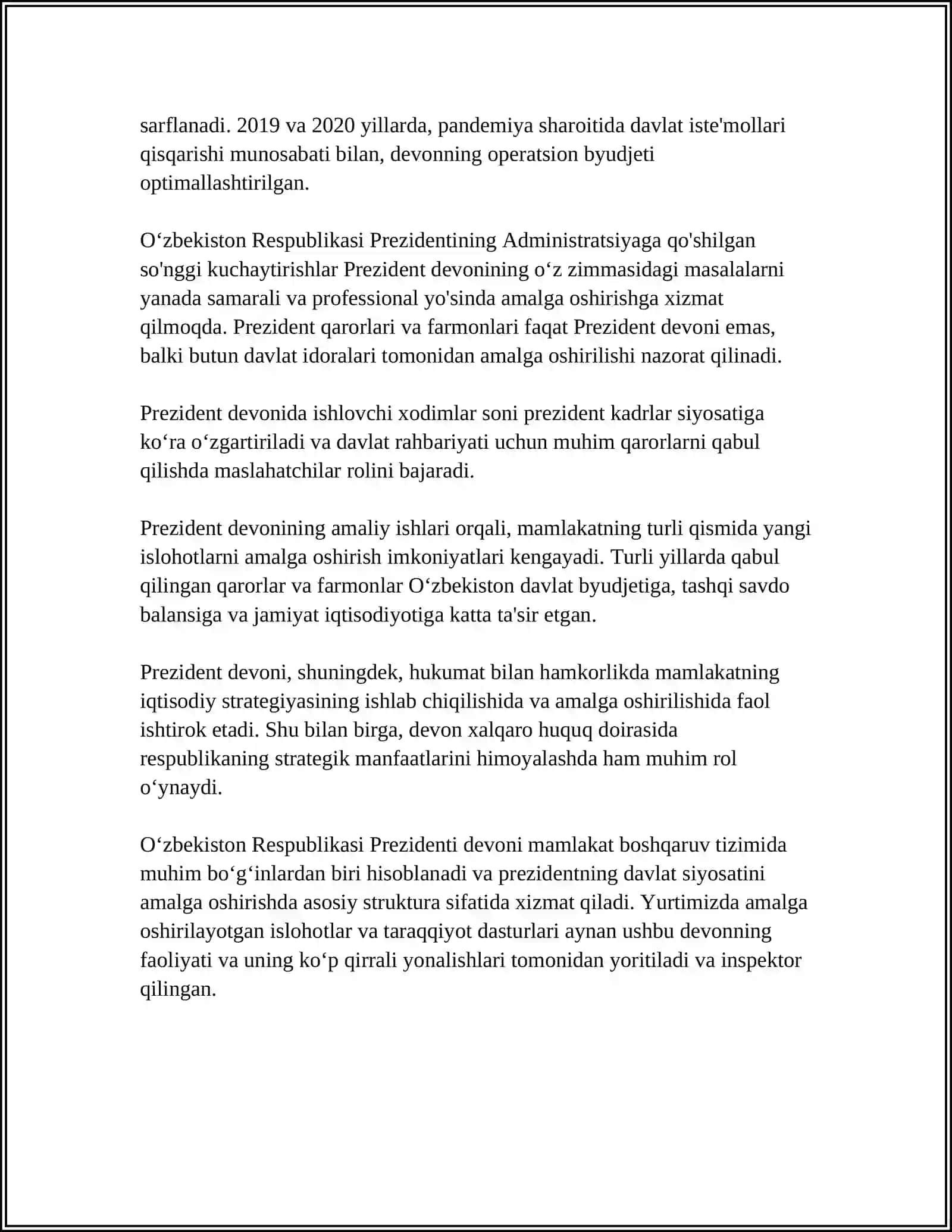 O‘zbekiston Respublikasi Prezidenti devoni 4