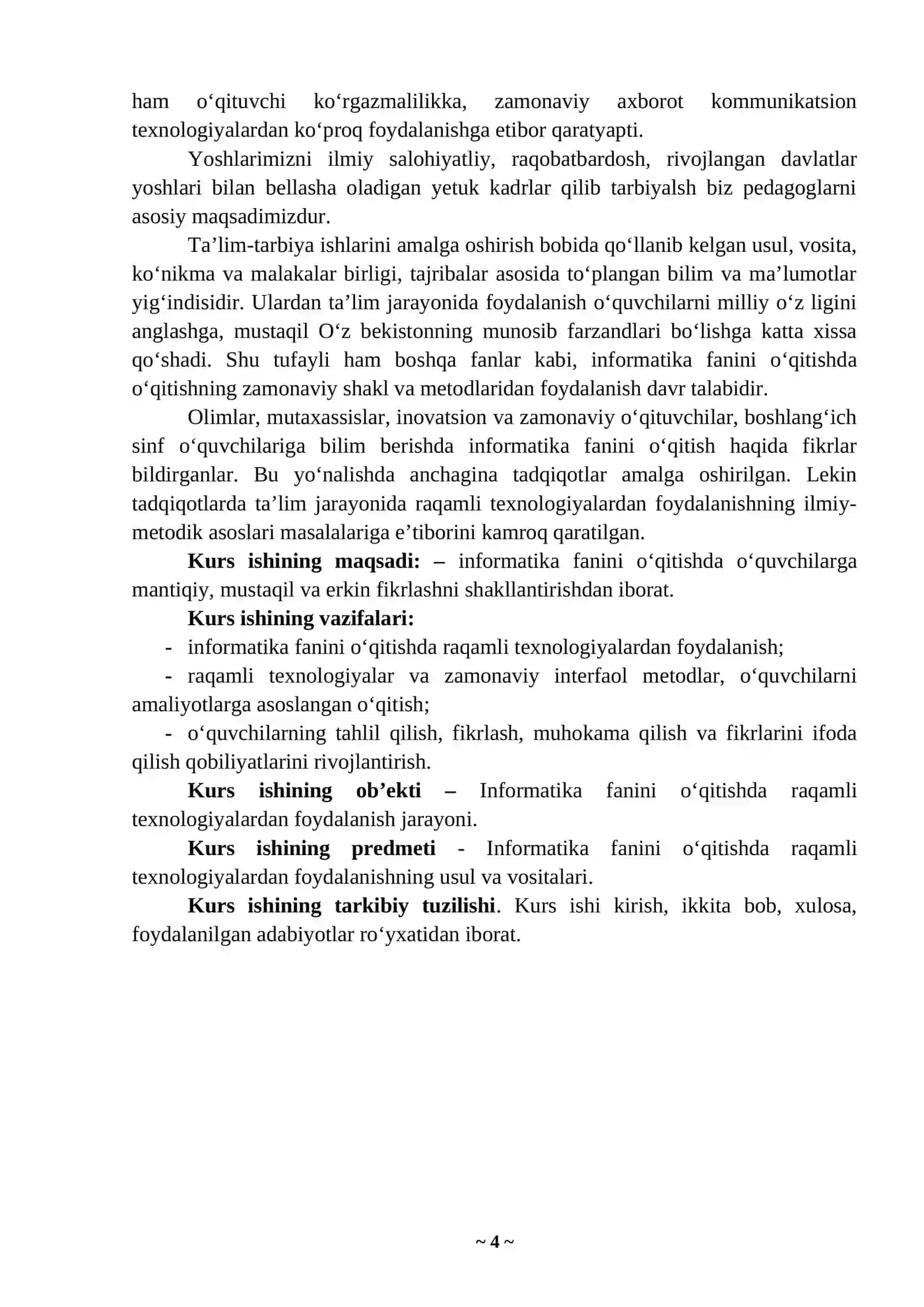Informatika fanini o‘qitishda raqamli texnologiyalardan foydalanish metodikasi 4
