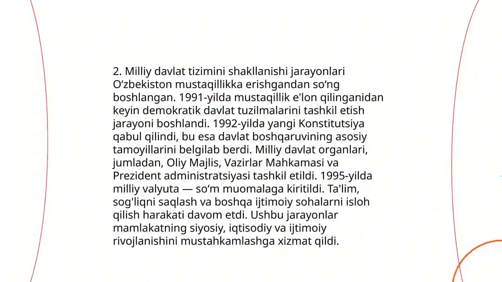 Oʻzbekistonning eng yangi tarixi oʻquv fanining predmeti maqsad va vazifalari. Fanning oʻrganishning nazariy uslubiy asoslari 4