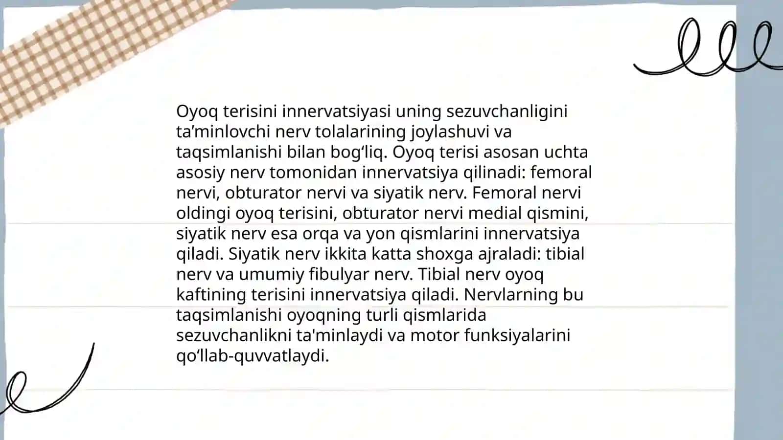 Qoʻl va oyoq terisini innervatsiyasi 4