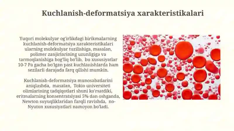 Yuqori Molekulyar Og'irlikdagi Birikmalarning Xossalari 4